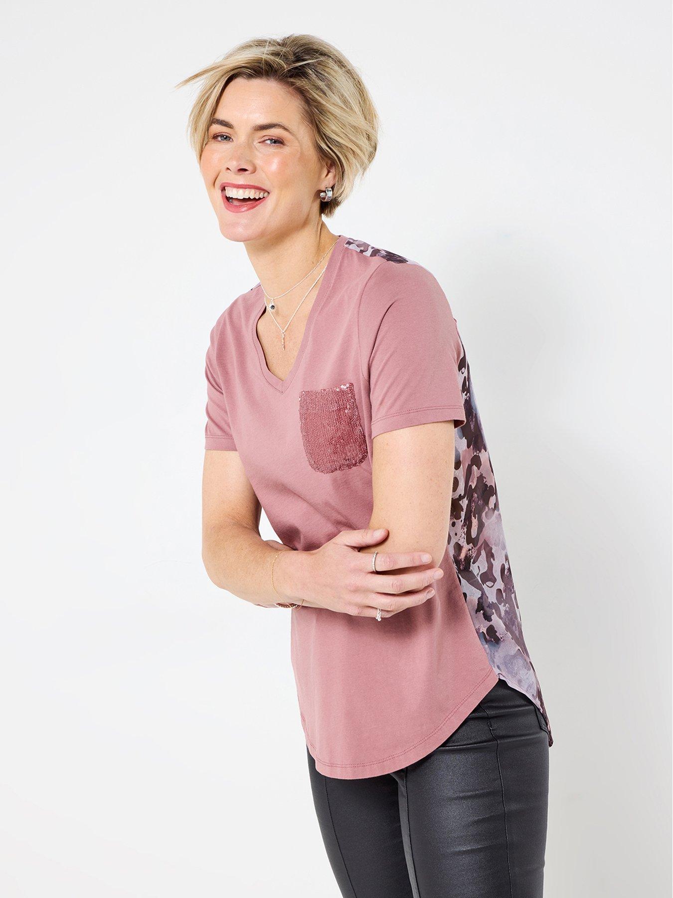 Joe Browns Florence Woven Back T Shirt - Pink