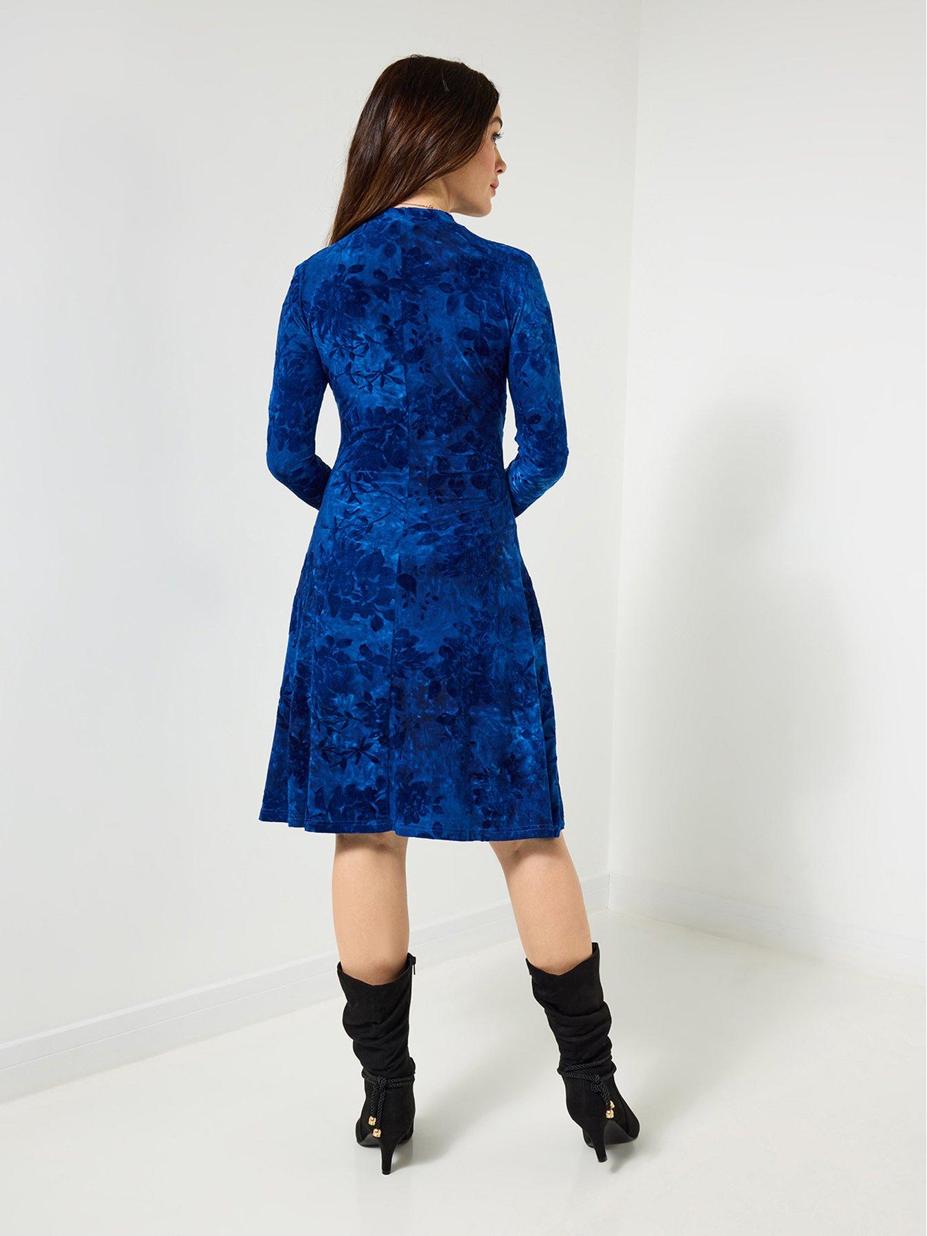joe-browns-heidi-flocked-jersey-dress-bluestillFront