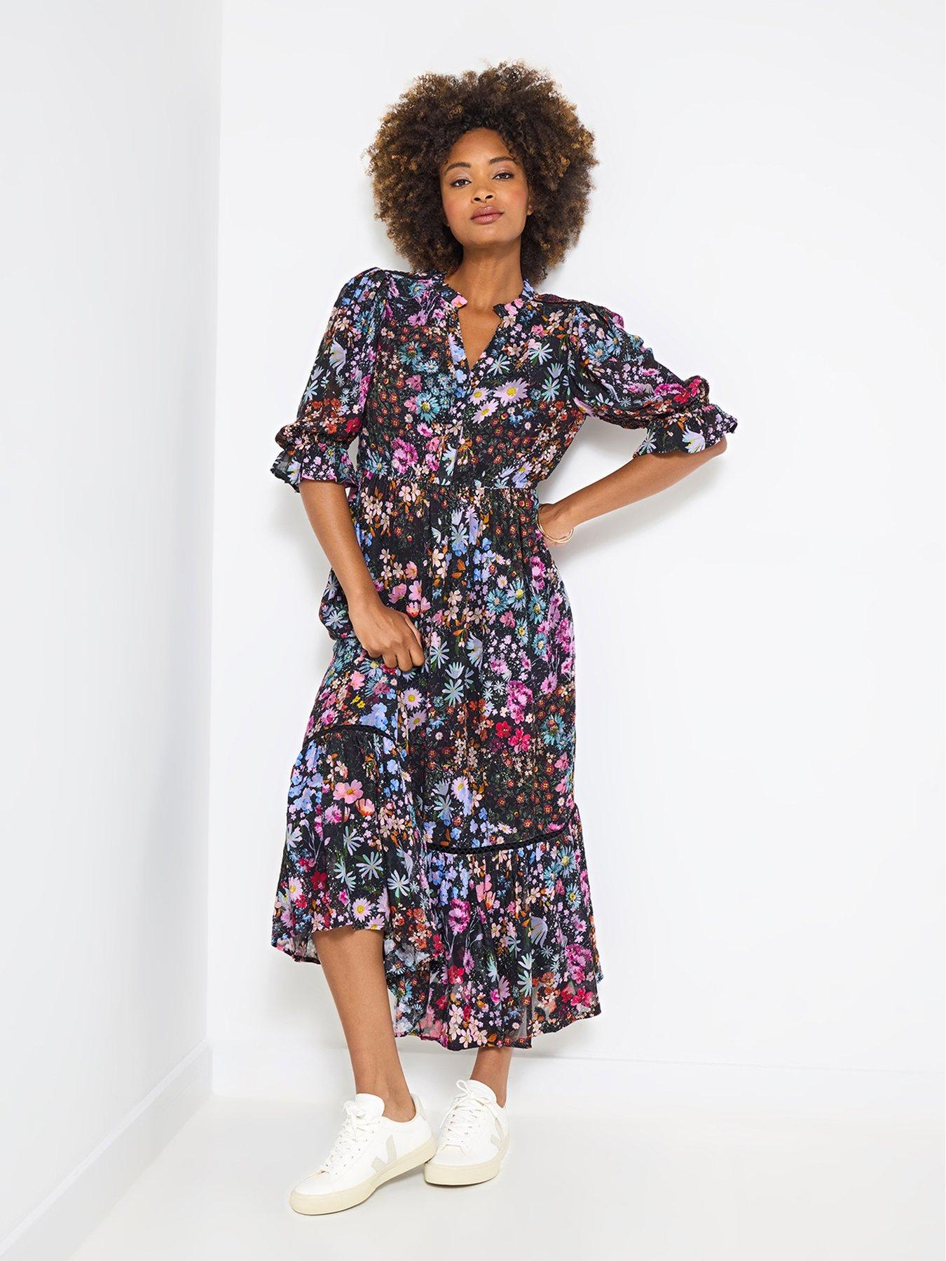 Joe Browns Joyful Florals Dress - Black