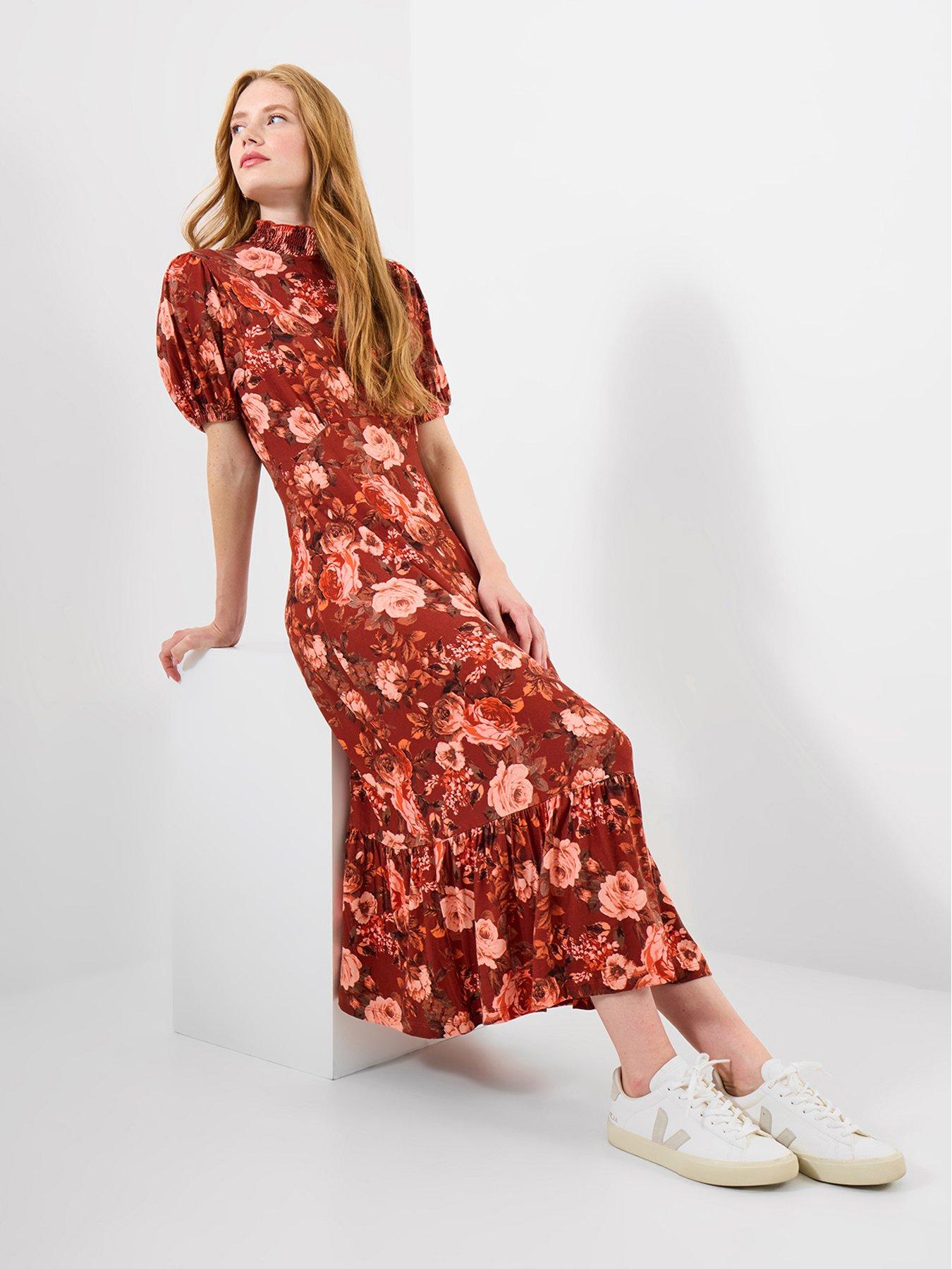 Joe Browns All About Autumn Floral Jersey Dress - Brown