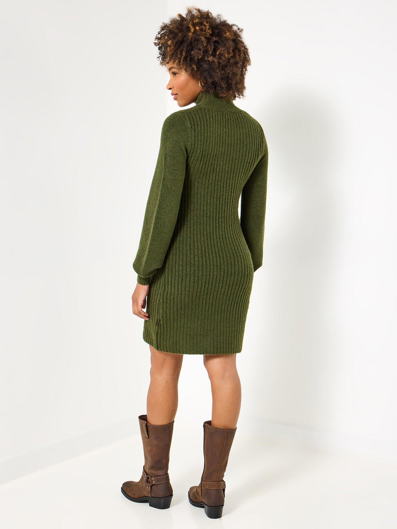 Image 3 of 5 of Joe Browns Cosy Cable Front Knitted Dress - Green