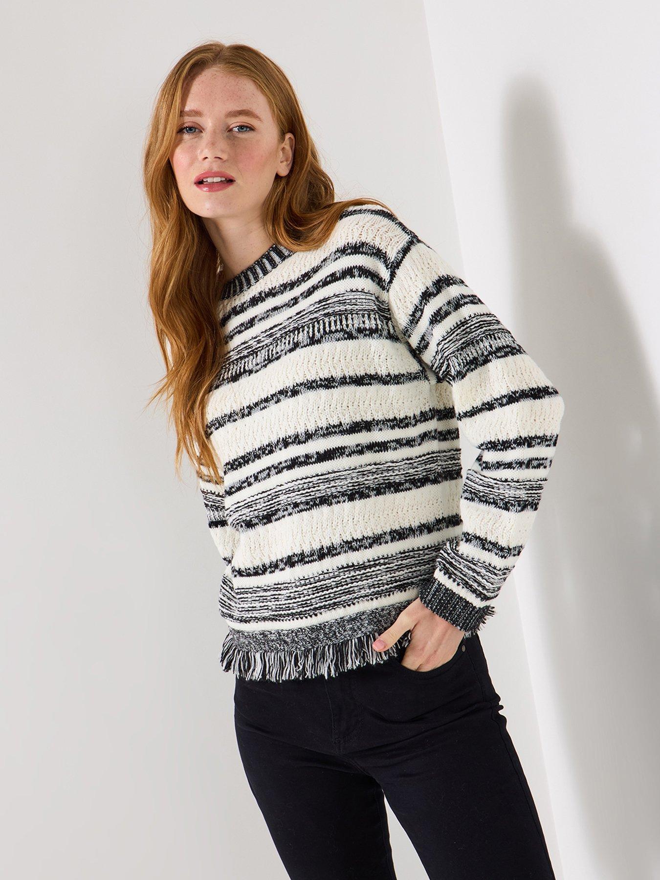 Joe Browns Mono Magic Fringed Jumper - Monochrome