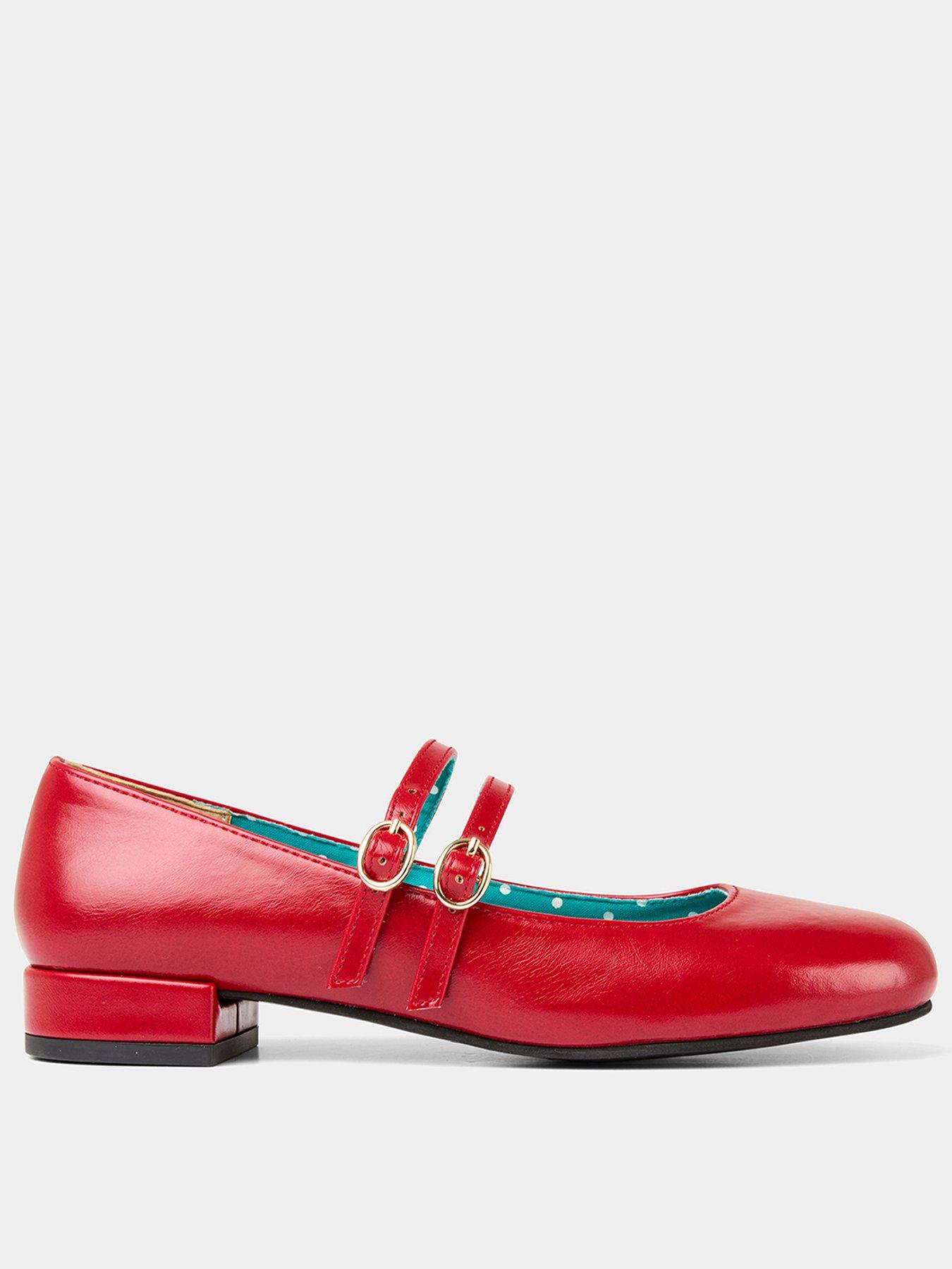 Joe Browns French Ways Double Strap Mary Jane Shoes - Red