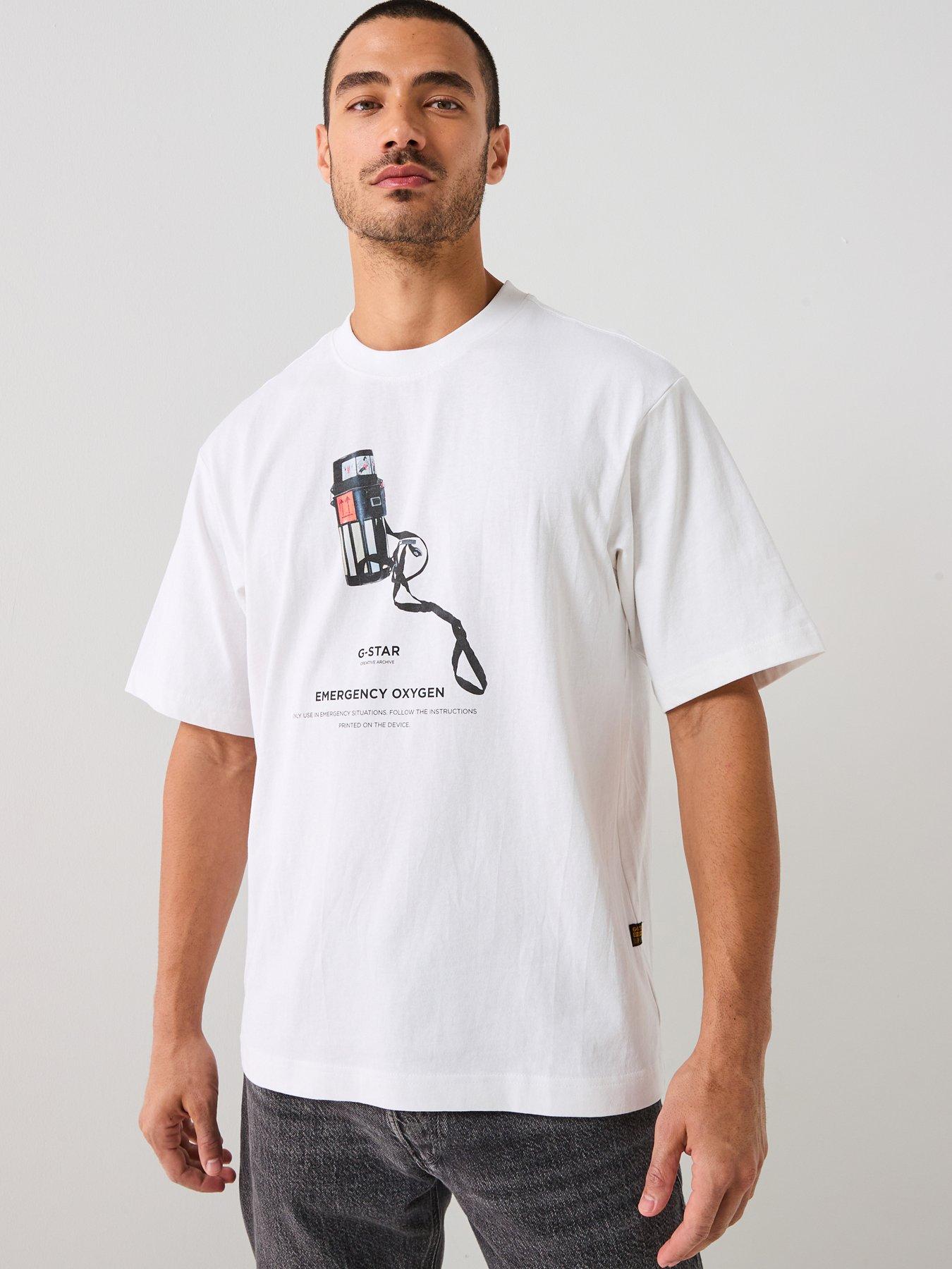 Image 1 of 5 of G-Star RAW Archive Oxygen Can Print T-Shirt - White