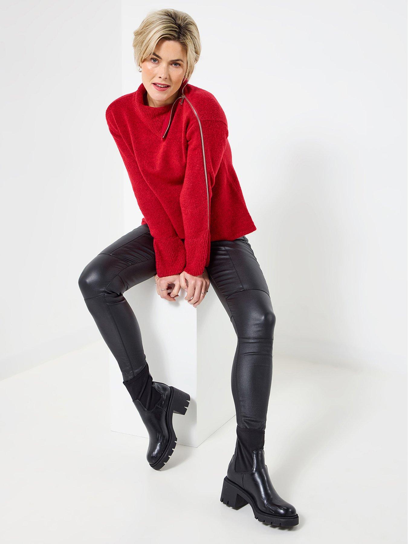 Image 2 of 5 of Joe Browns Roxanne Zip Sleeve Jumper - Red