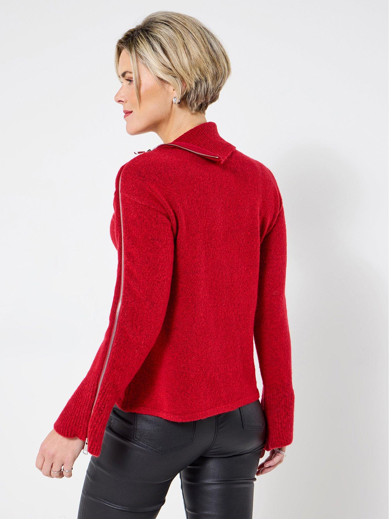 Image 3 of 5 of Joe Browns Roxanne Zip Sleeve Jumper - Red