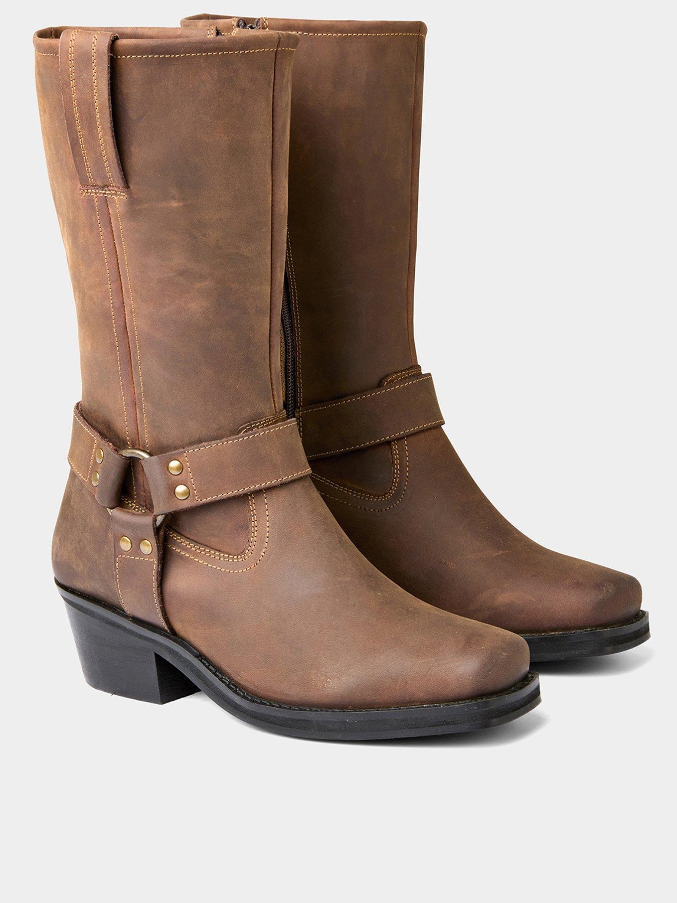 Image 3 of 6 of Joe Browns Ride Free Leather Biker Boots - Brown