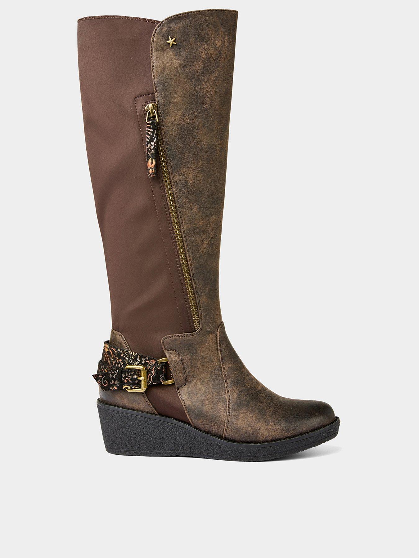 Image 3 of 5 of Joe Browns Fallen Leaves Wedge Boots - Brown
