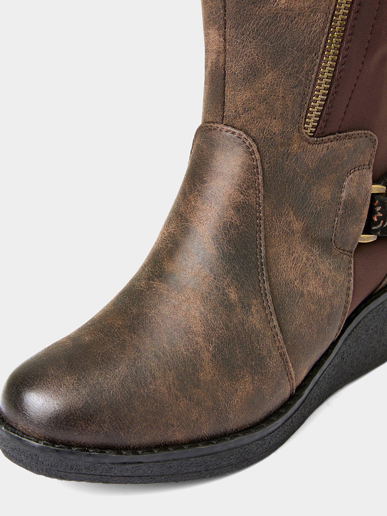 Image 4 of 5 of Joe Browns Fallen Leaves Wedge Boots - Brown