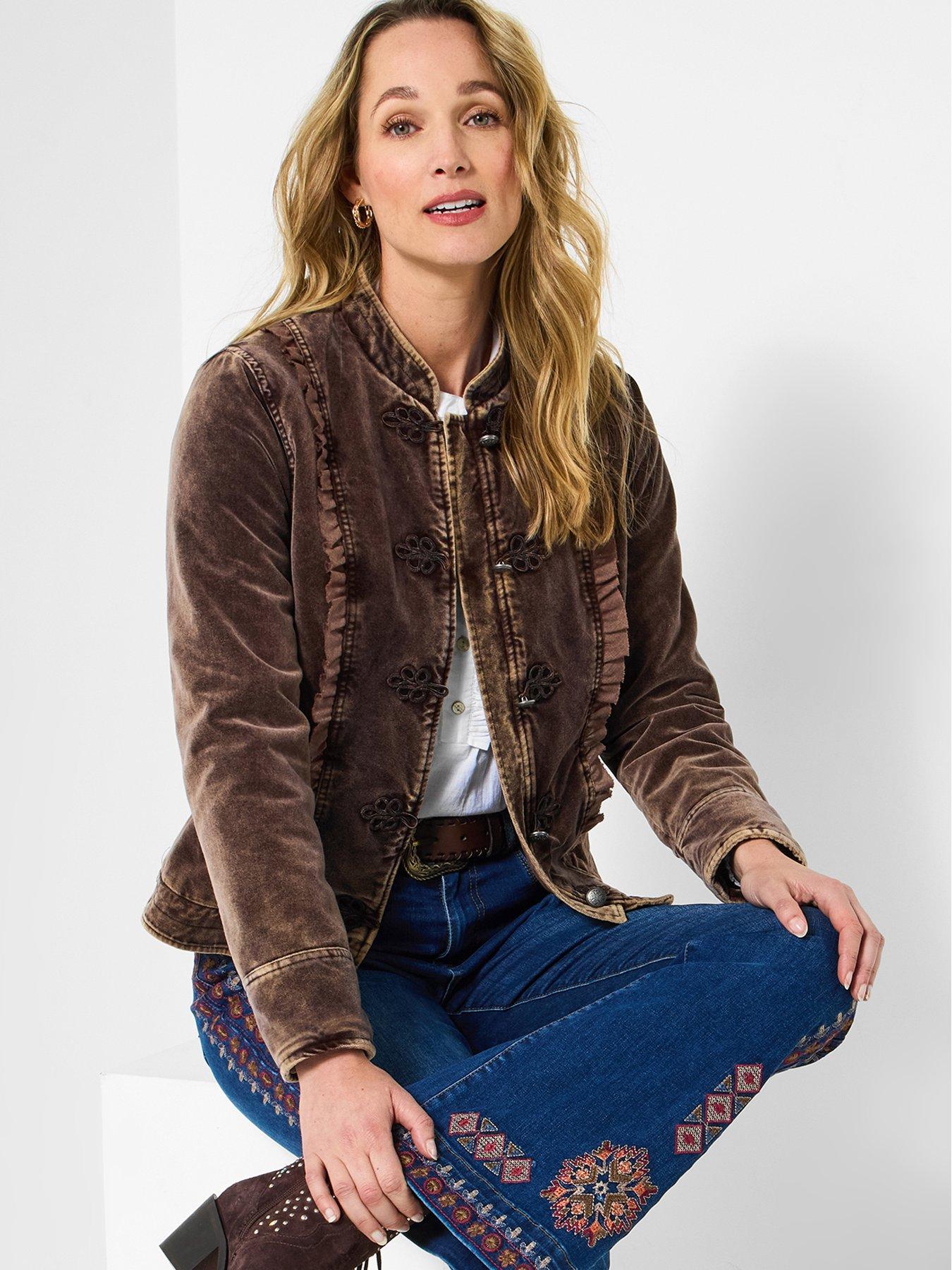 Joe Browns Victoriana Velvet Jacket - Mocha