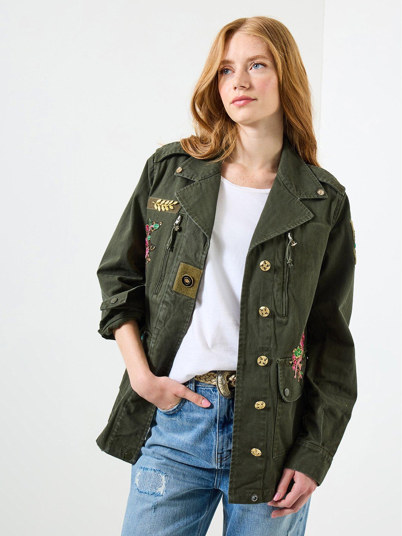 Joe Browns Astrid Embellished Utility Jacket - Khaki