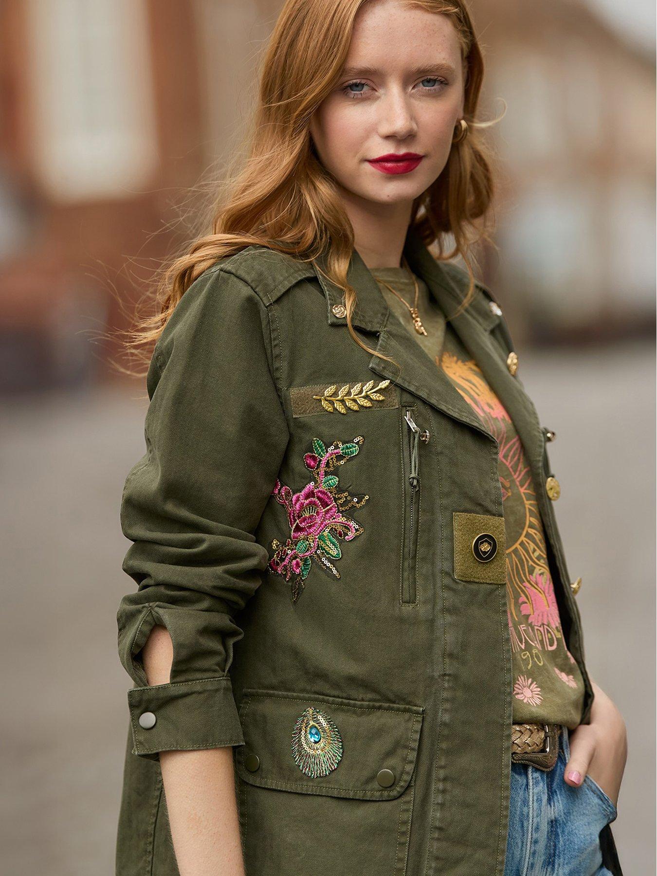 Image 5 of 6 of Joe Browns Astrid Embellished Utility Jacket - Khaki
