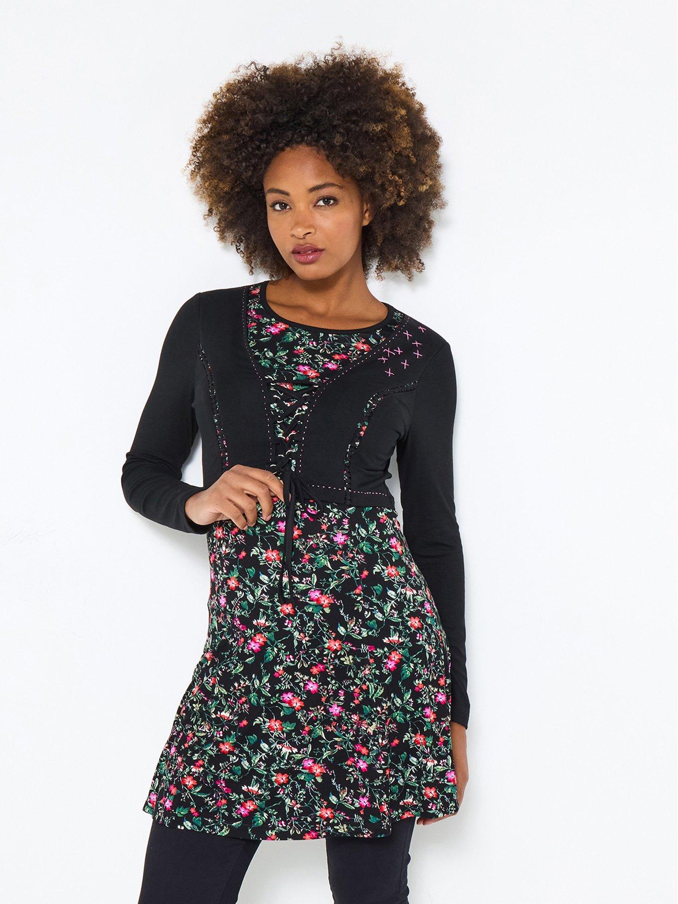 Joe Browns Lucy Layered Jersey Tunic Top - Black