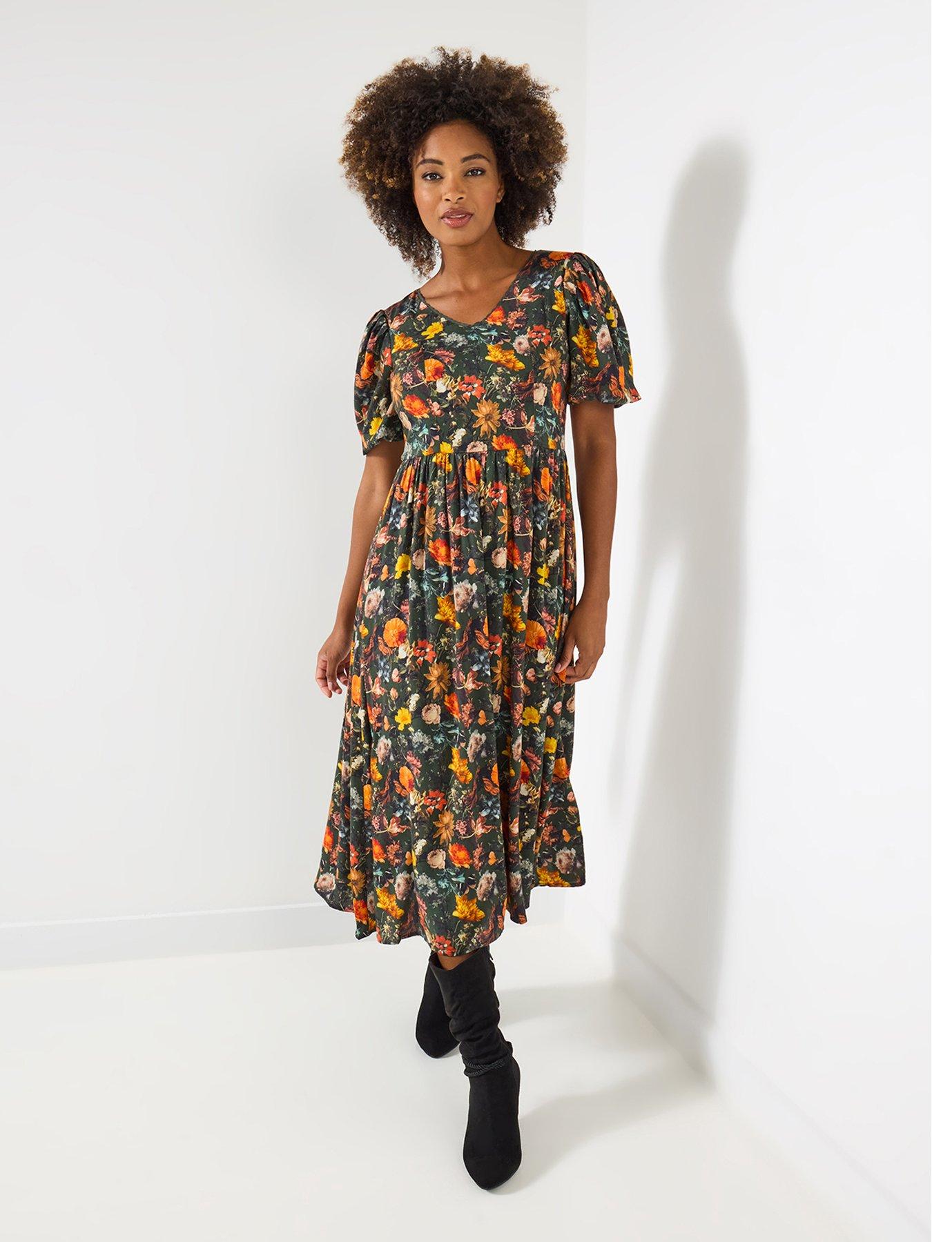 Joe Browns Penny Floral Vintage Dress - Green