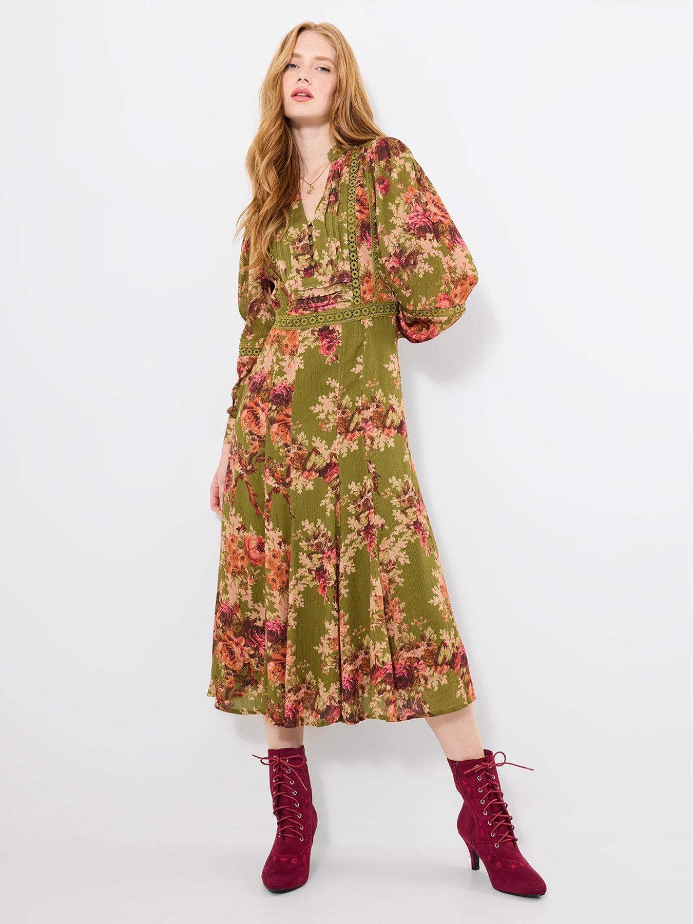 Joe Browns Vintage Roses Dress - Green