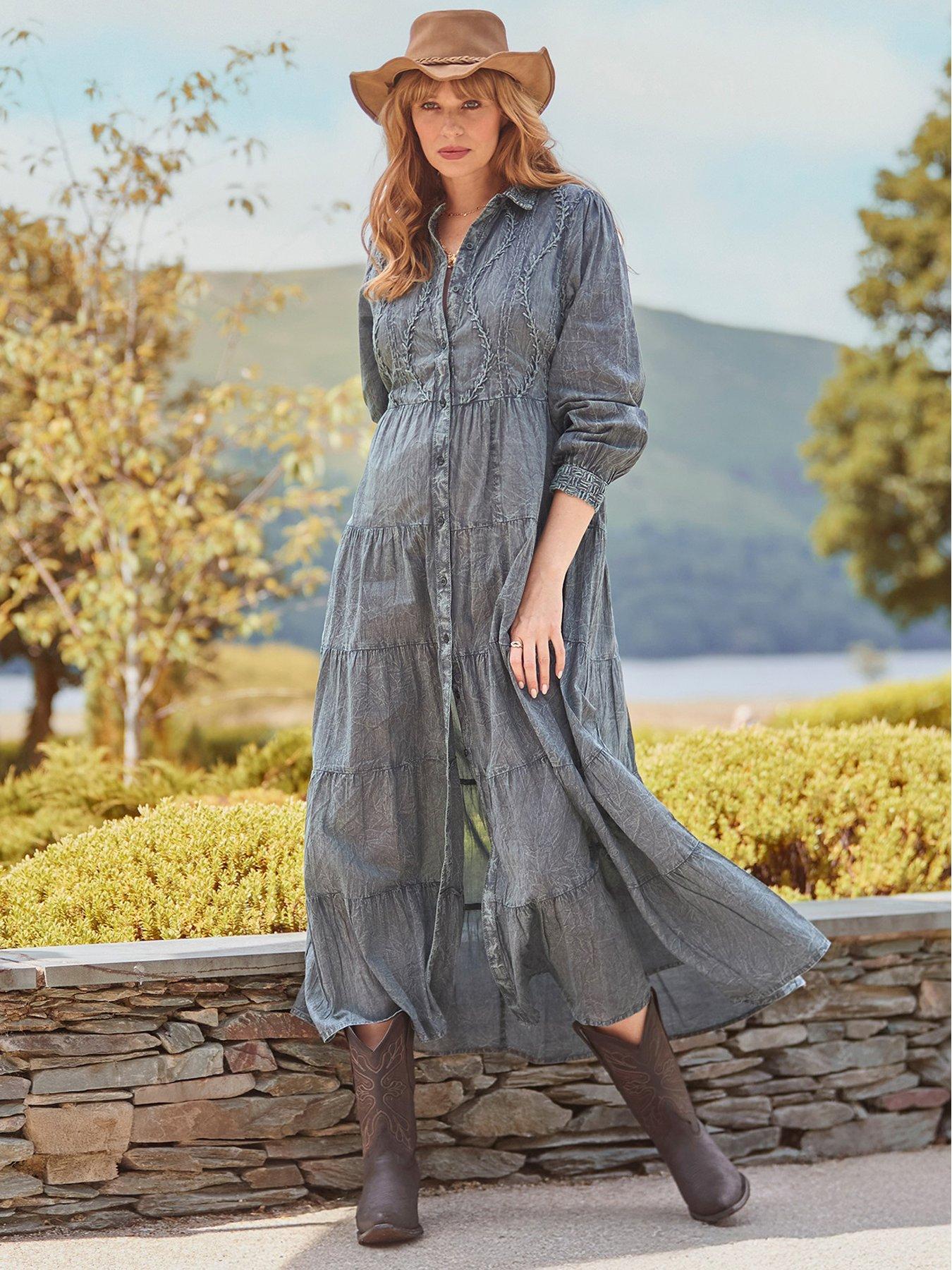 sachin and babi light blue dress Kid Girl Ruffled Boho Casual Maxi Dress with Pockets Blue