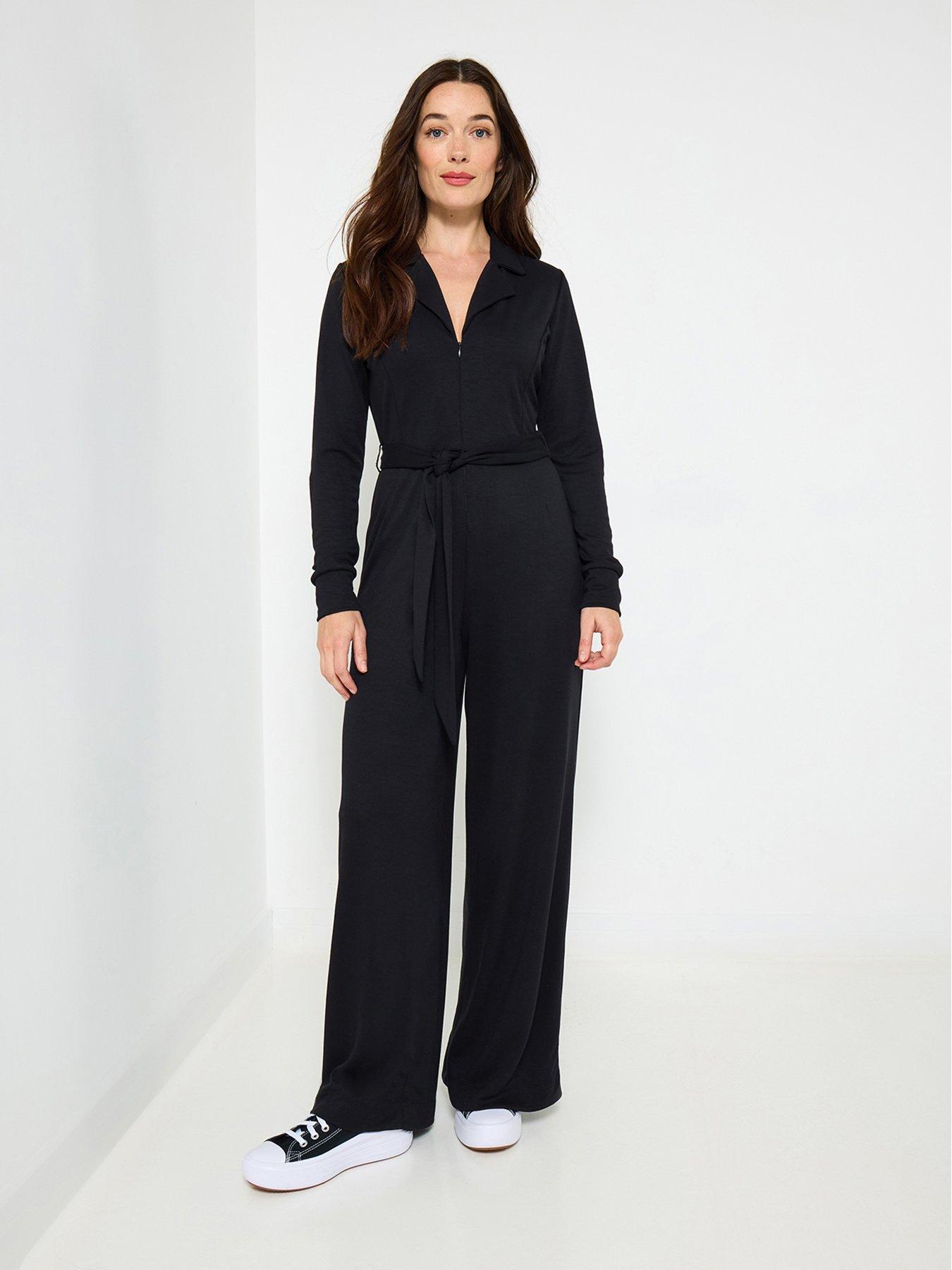 Joe Browns Essential Stretch Zip Up Jumpsuit - Black
