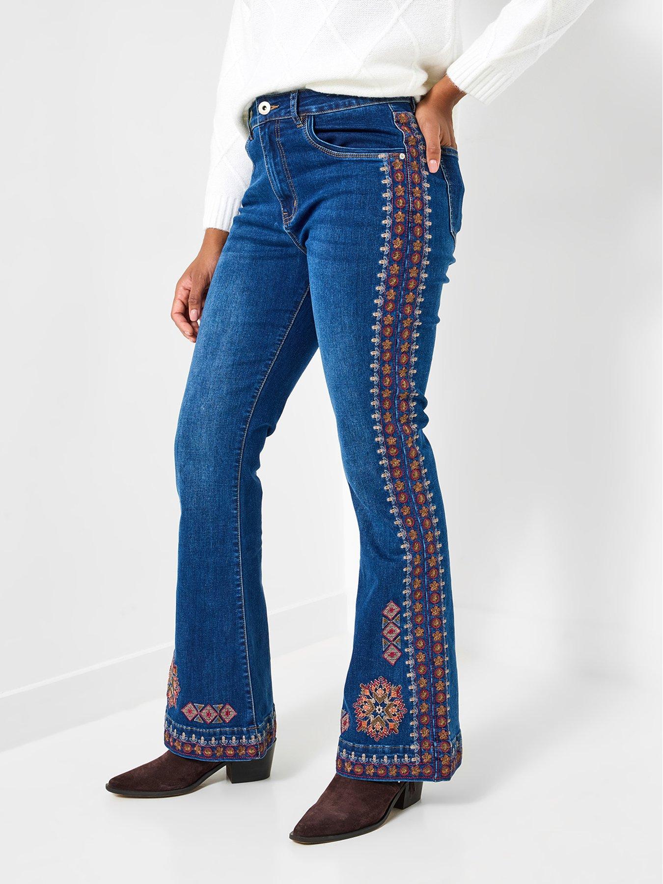 Joe Browns Remarkable Embroidered Flared Jeans - Blue