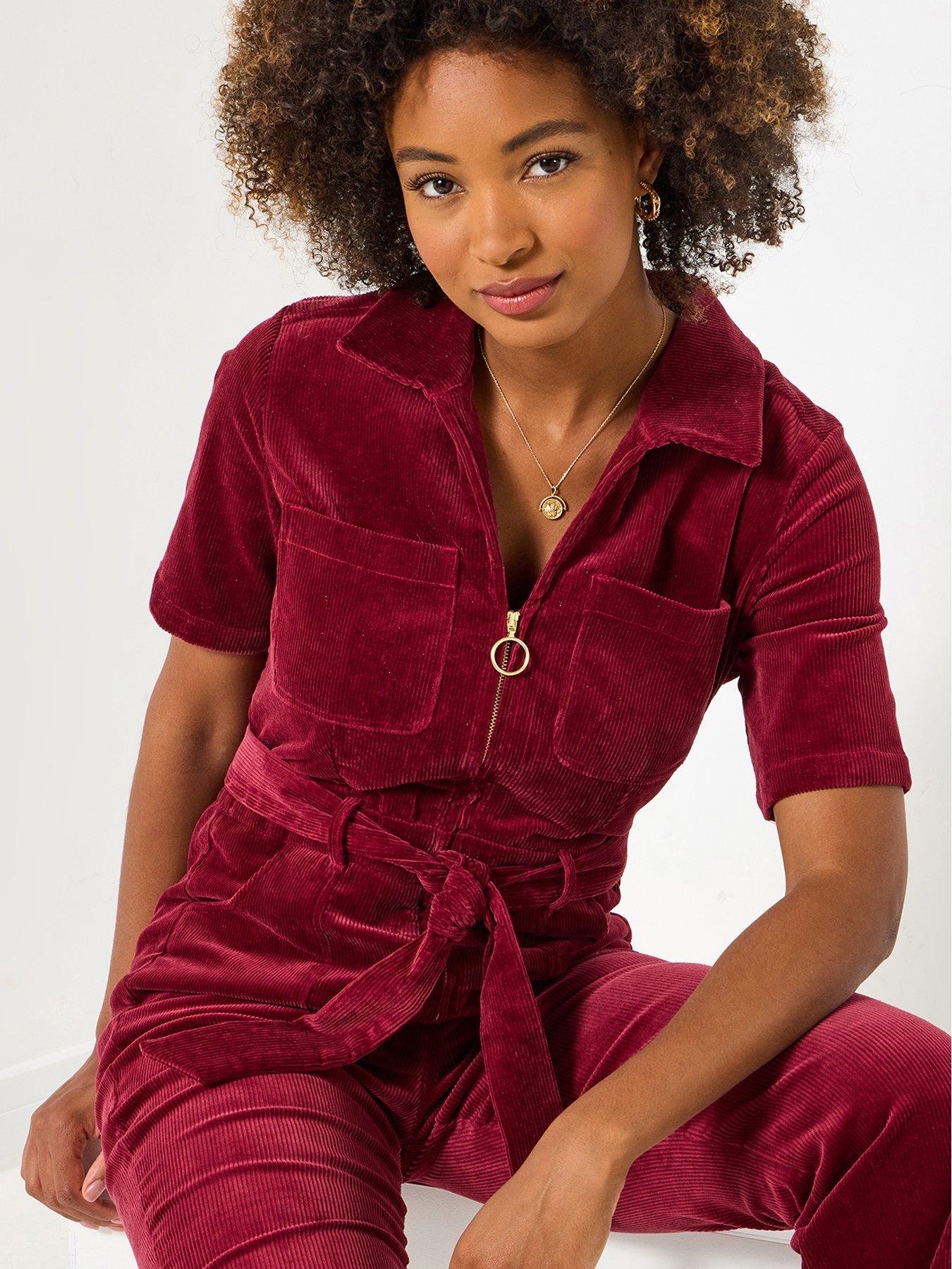 Image 5 of 6 of Joe Browns Pixie Cord Jumpsuit - Berry