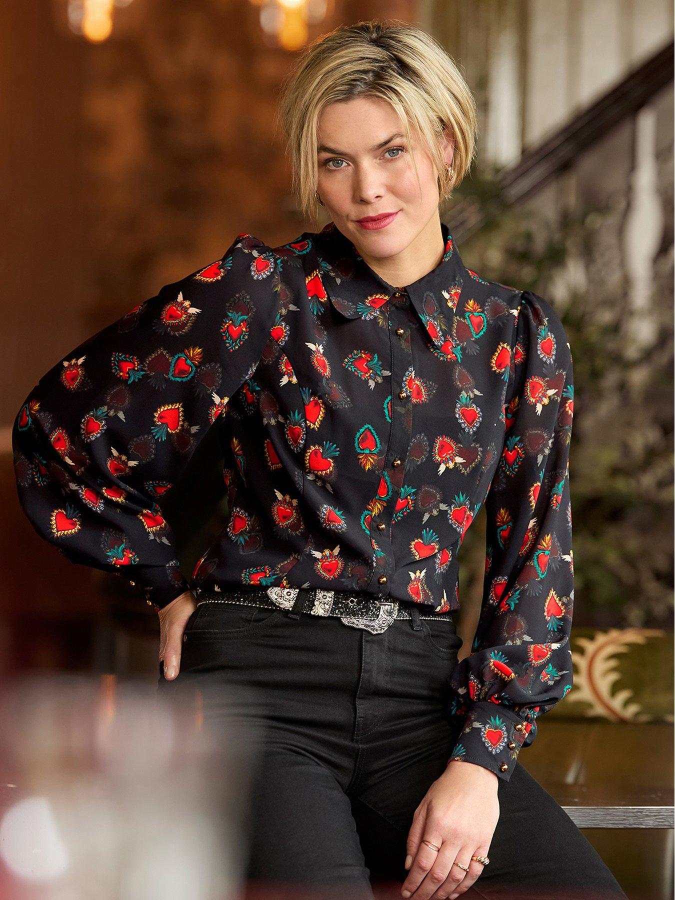 joe-browns-heart-print-georgette-blouse-with-cami-blackdetail