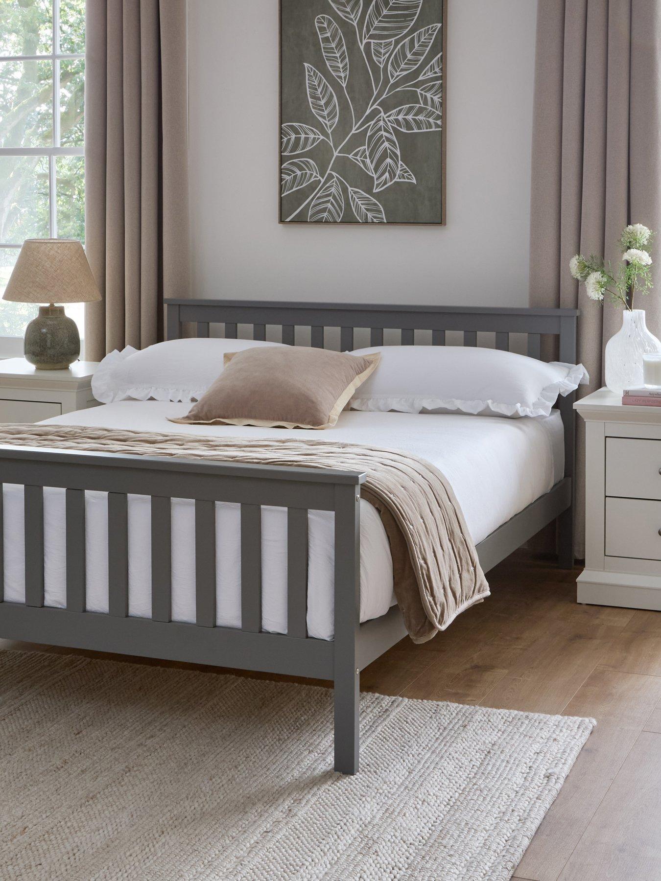 The Very Collection Dawson Wooden Bed with Mattress Options (Buy  &  SAVE!) - Grey - FSC® Certified