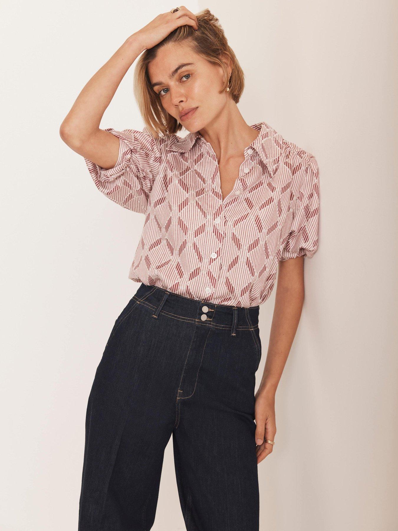 mint-velvet-stripe-jacquard-shirt-redstillFront