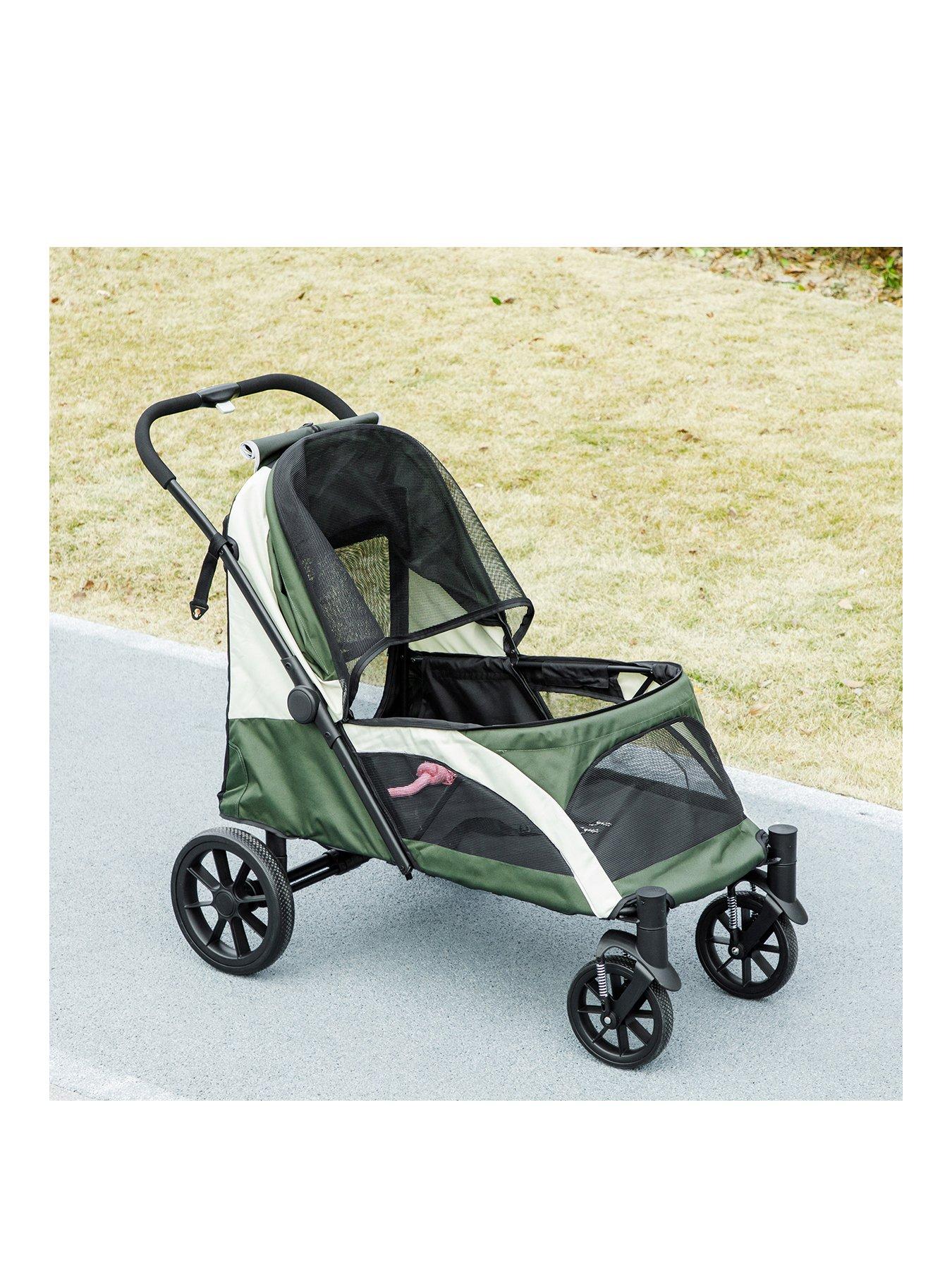 pawhut-foldable-pet-stroller-for-large-dogs-dark-greenback