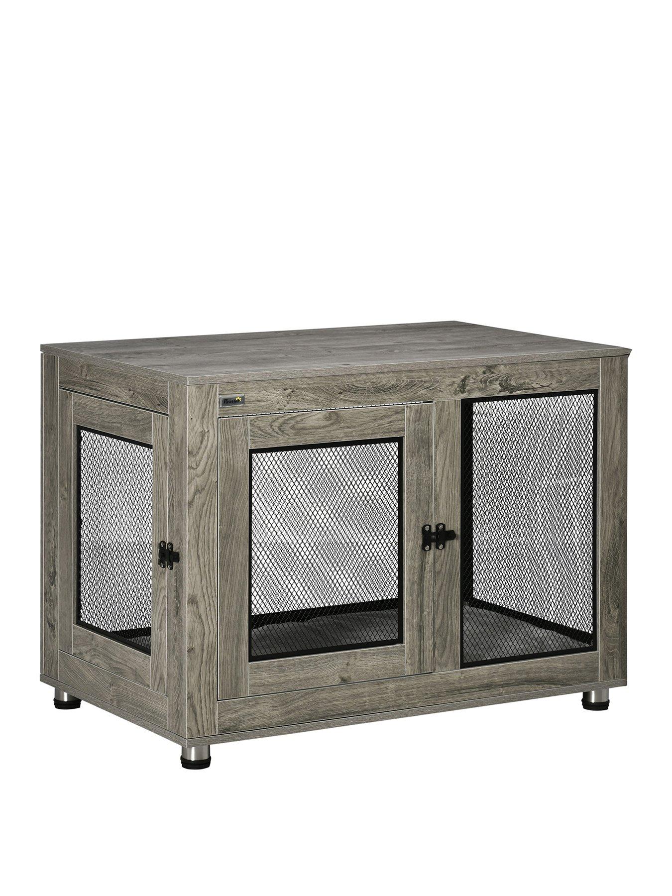 Image 2 of 7 of PawHut Pet Crate End Table with Soft Washable Cushion