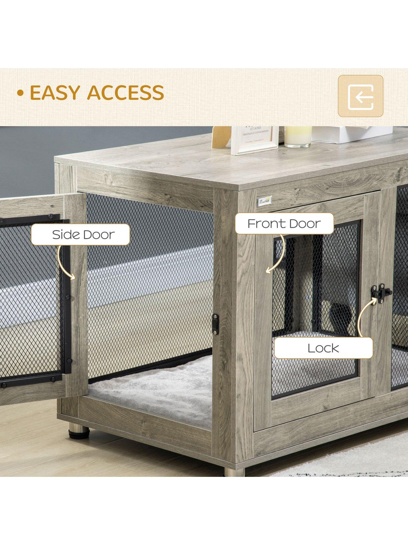 Image 5 of 7 of PawHut Pet Crate End Table with Soft Washable Cushion