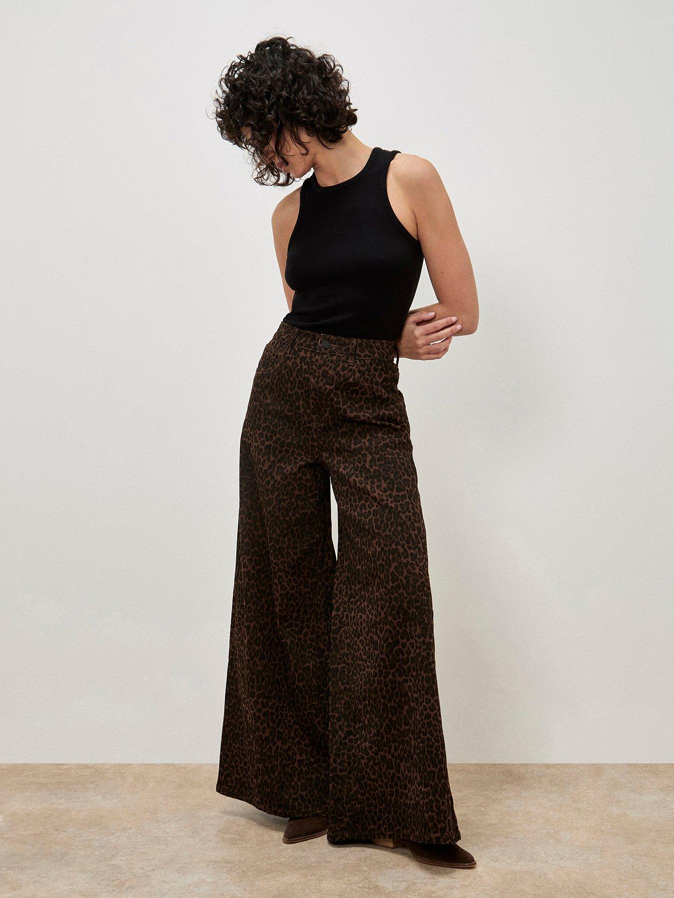 Apricot Leopard Zoe Jeans - Brown