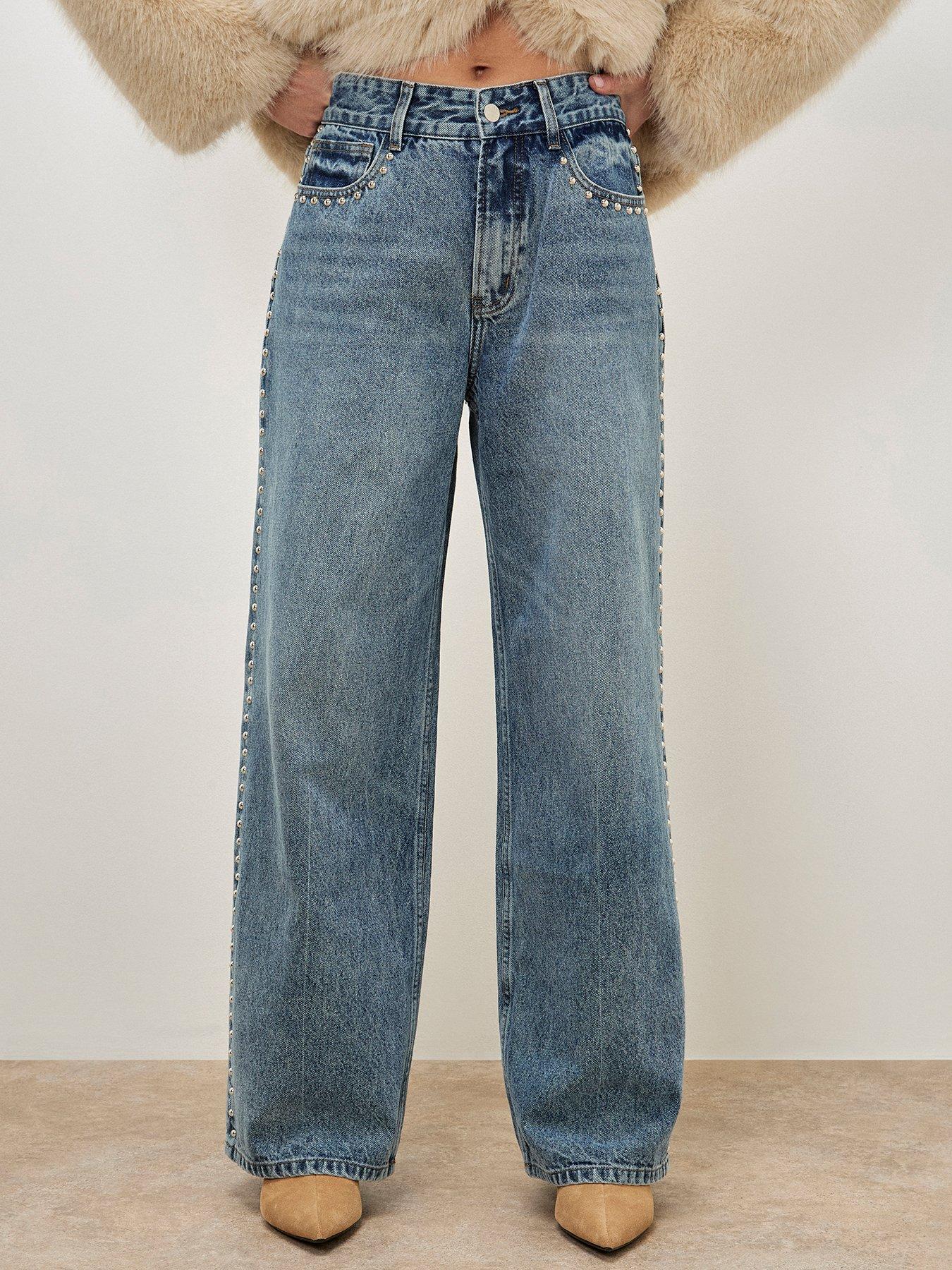 apricot-stud-wide-flare-jeansnbsp--blue
