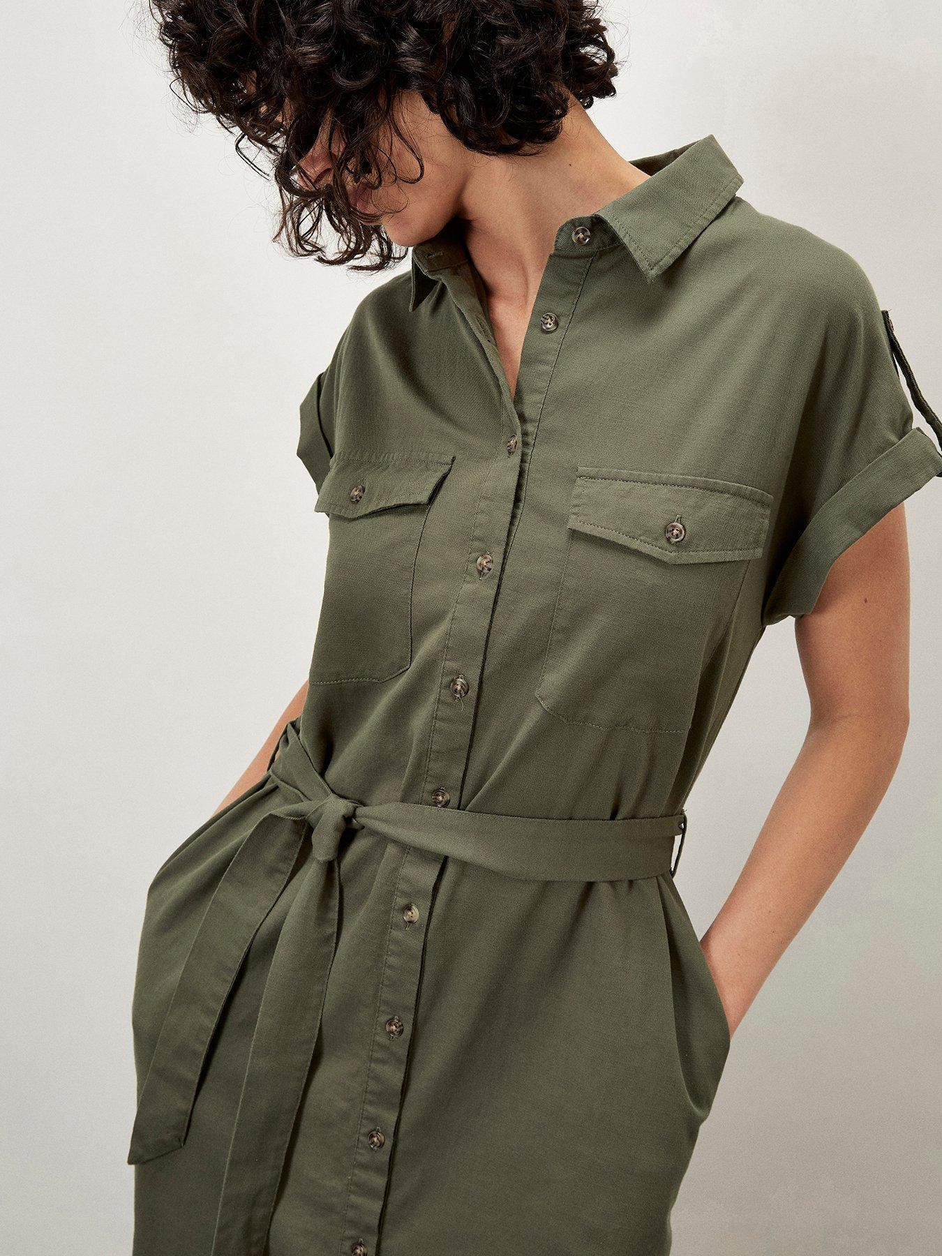 apricot-midi-belted-dress-khakidetail