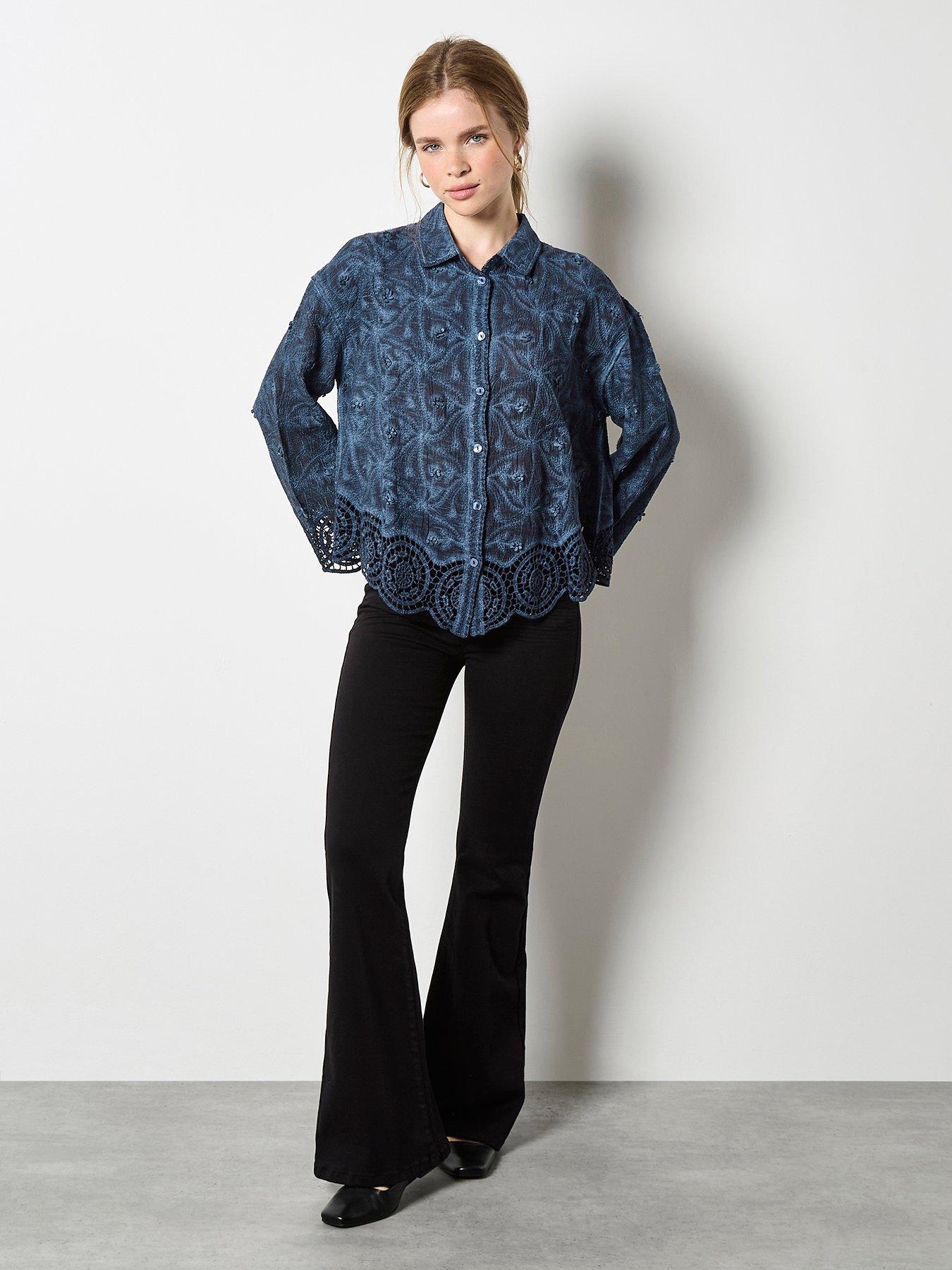 apricot-3d-floral-crochet-hem-blouse-navyback