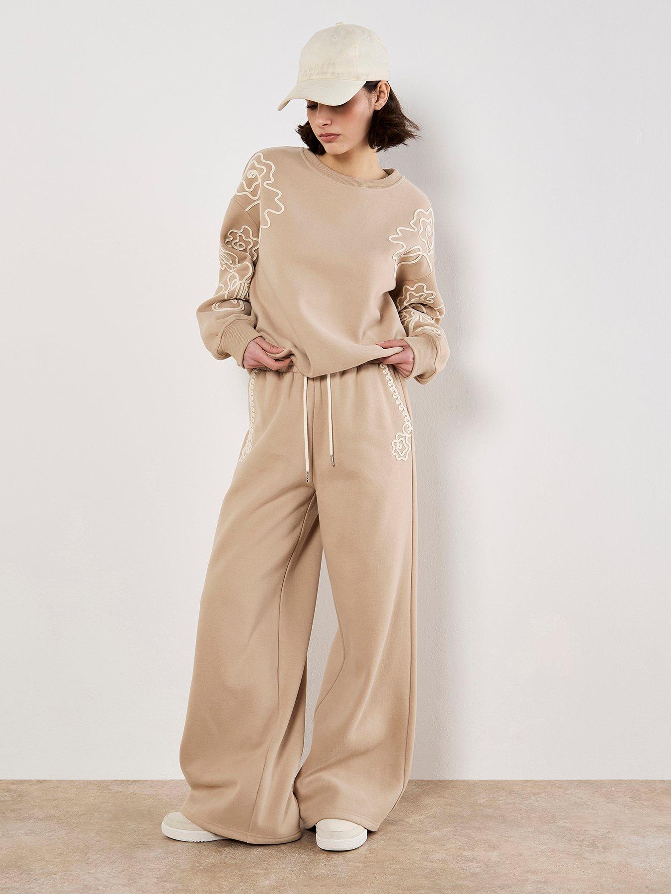 Apricot Floral Cornelli Embroided Sweatshirt - Cream