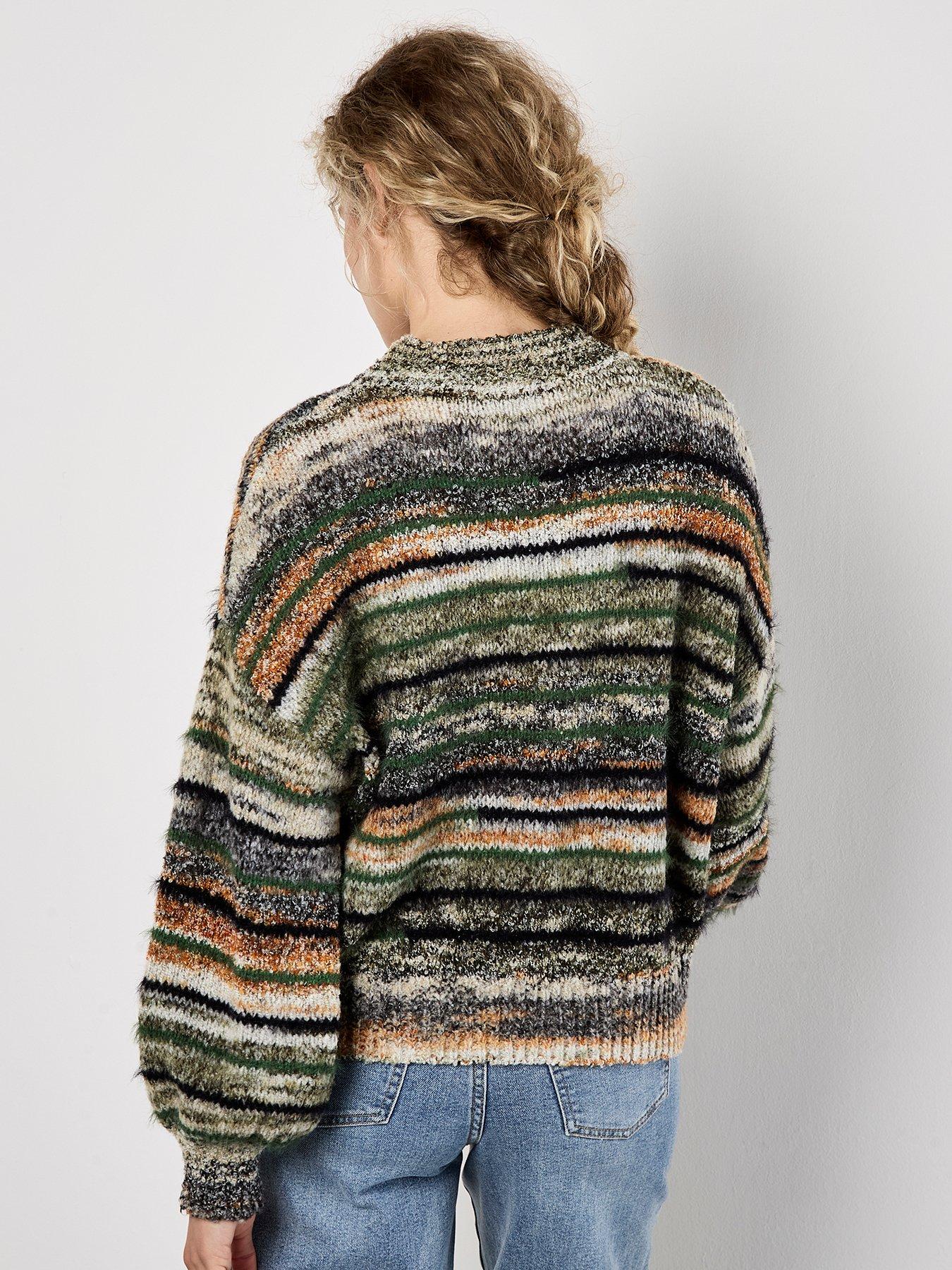 Image 2 of 4 of Apricot Space Dye Mixed Yarn Easy Jumper - Green