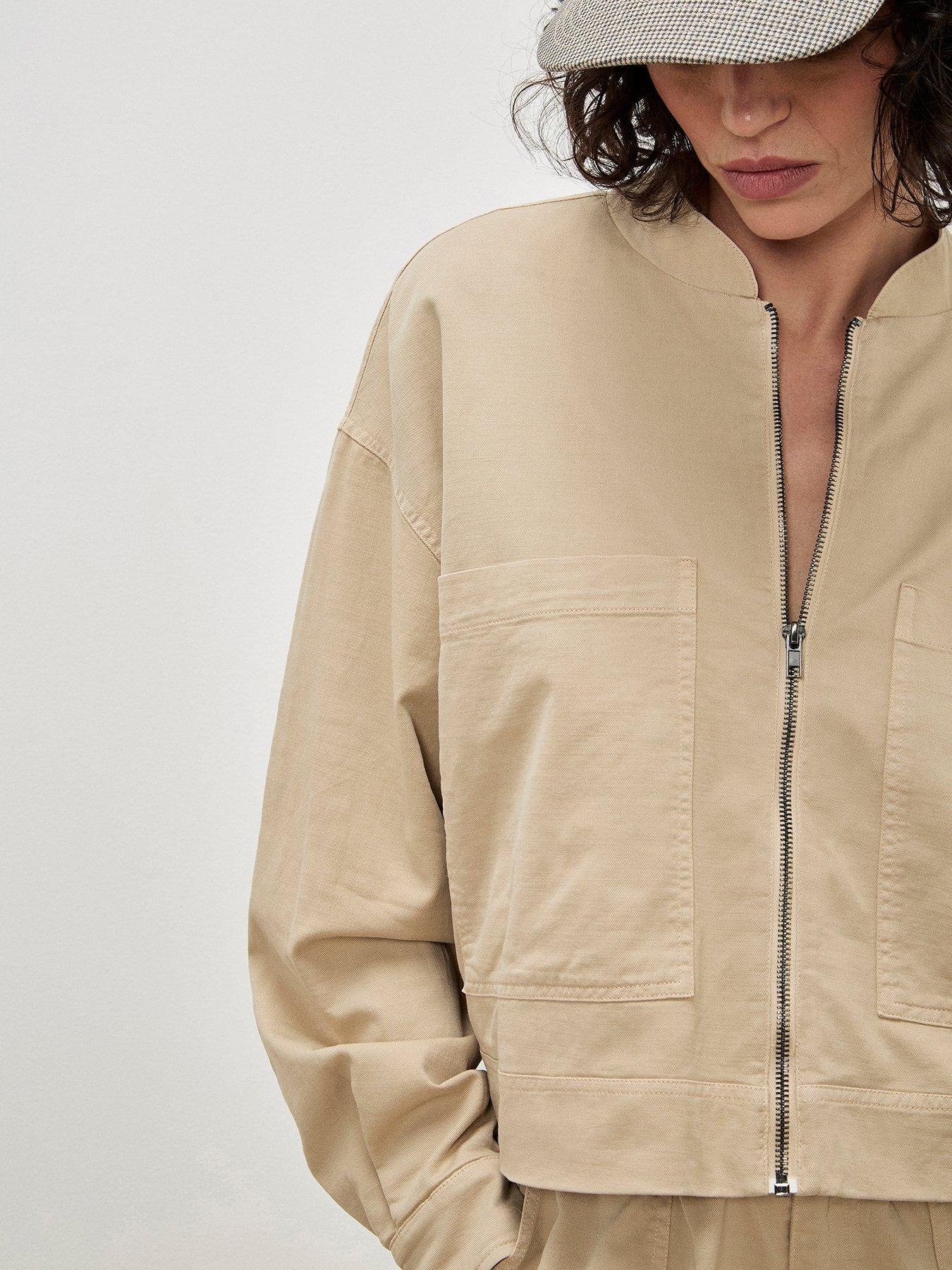 apricot-denim-bomber-jacket-whiteoutfit