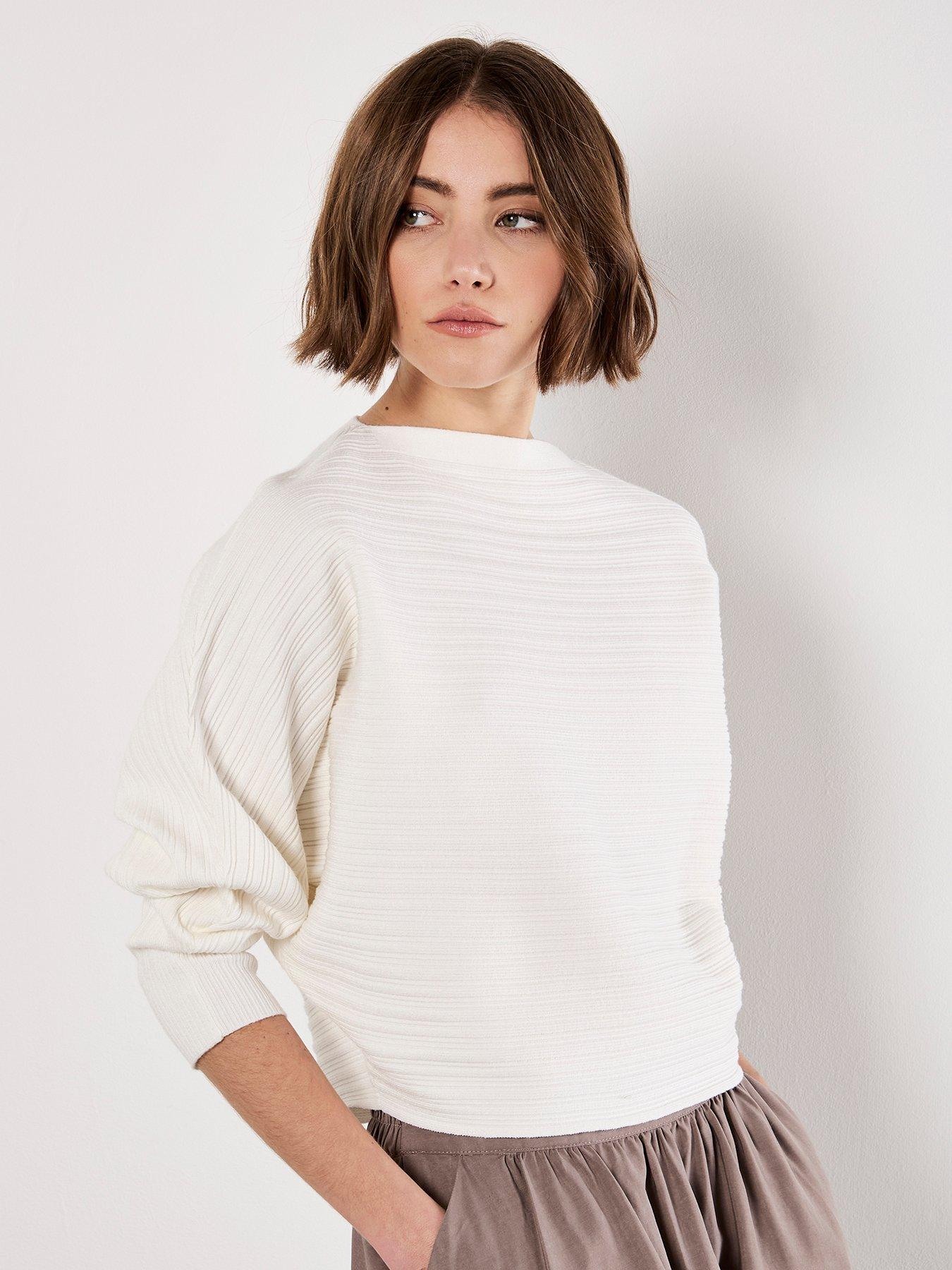 apricot-multi-self-rib-batwing-jumper-white