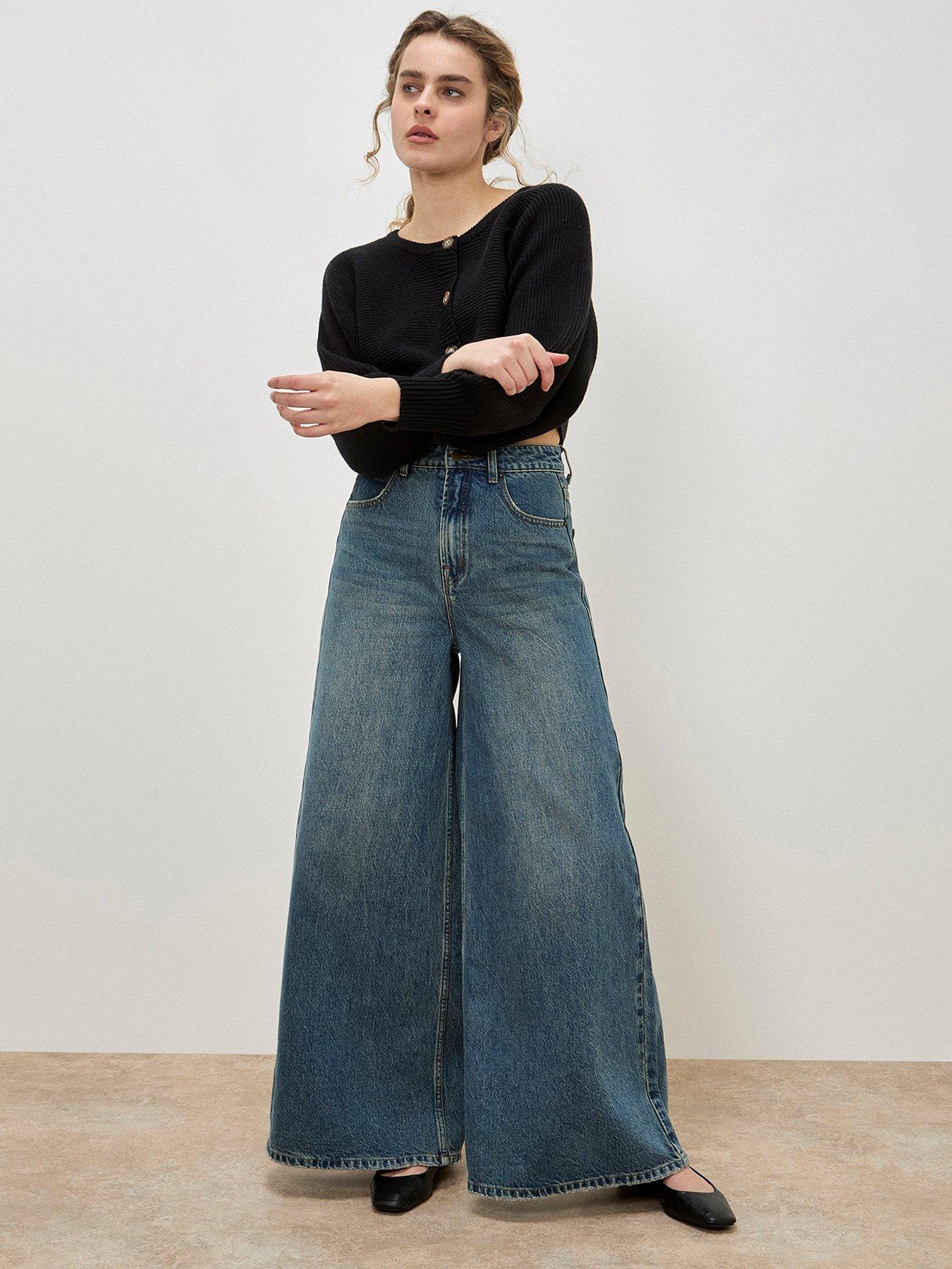Apricot Zoe Palazzo Jeans - Blue