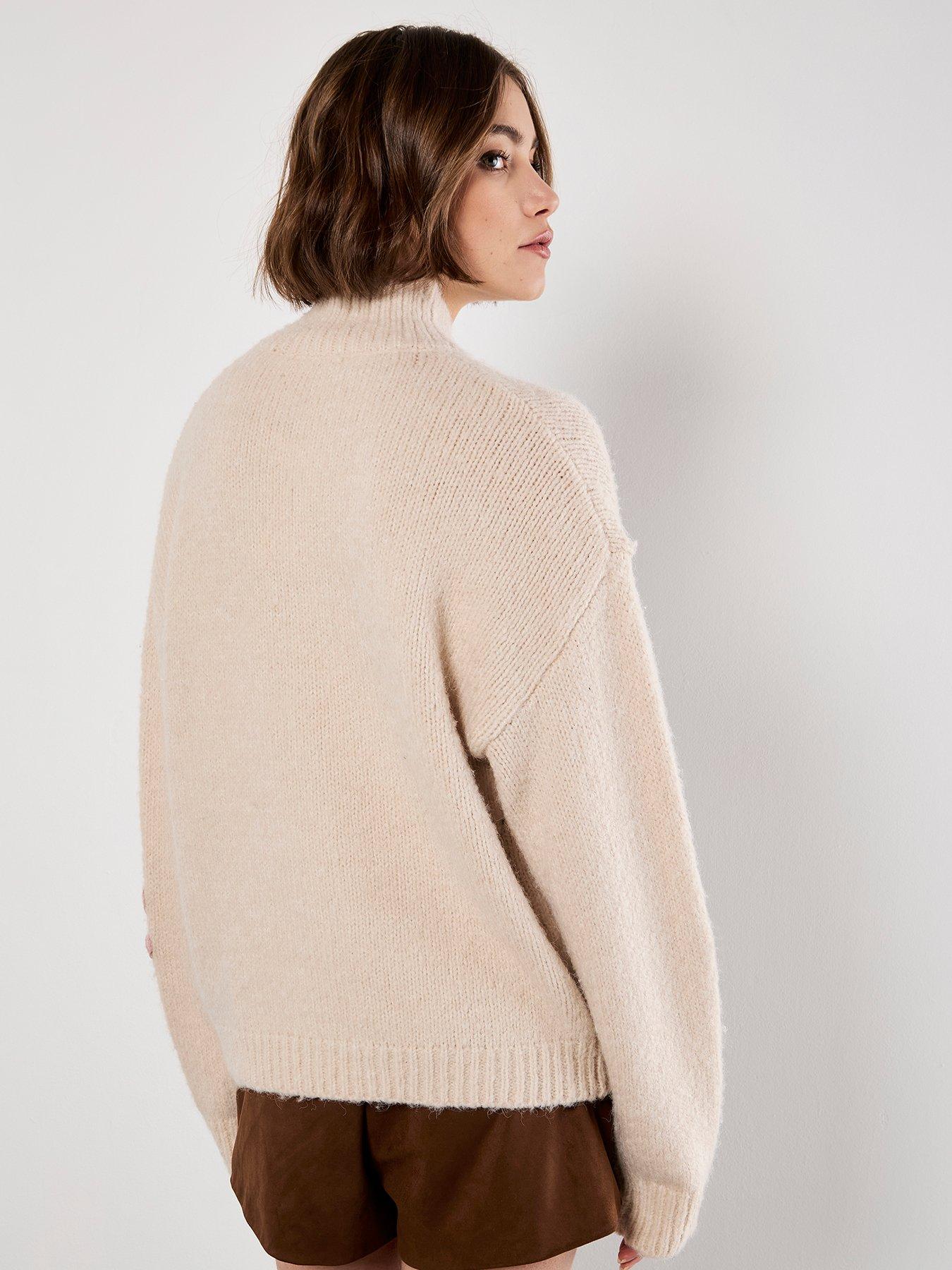 apricot-embroidered-flower-mock-neck-jumperstillFront