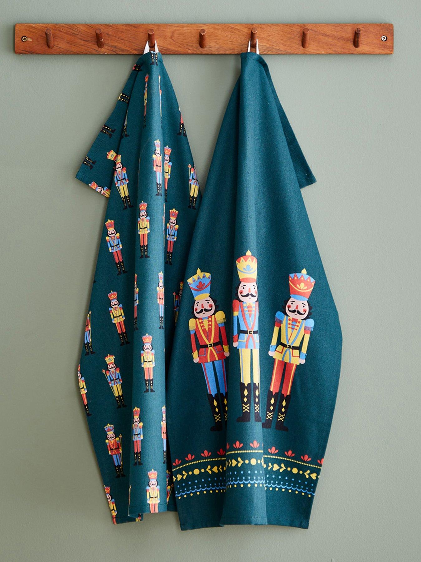 Image 1 of 3 of Catherine Lansfield Nutcracker Double Tea Towels- 4 Pack