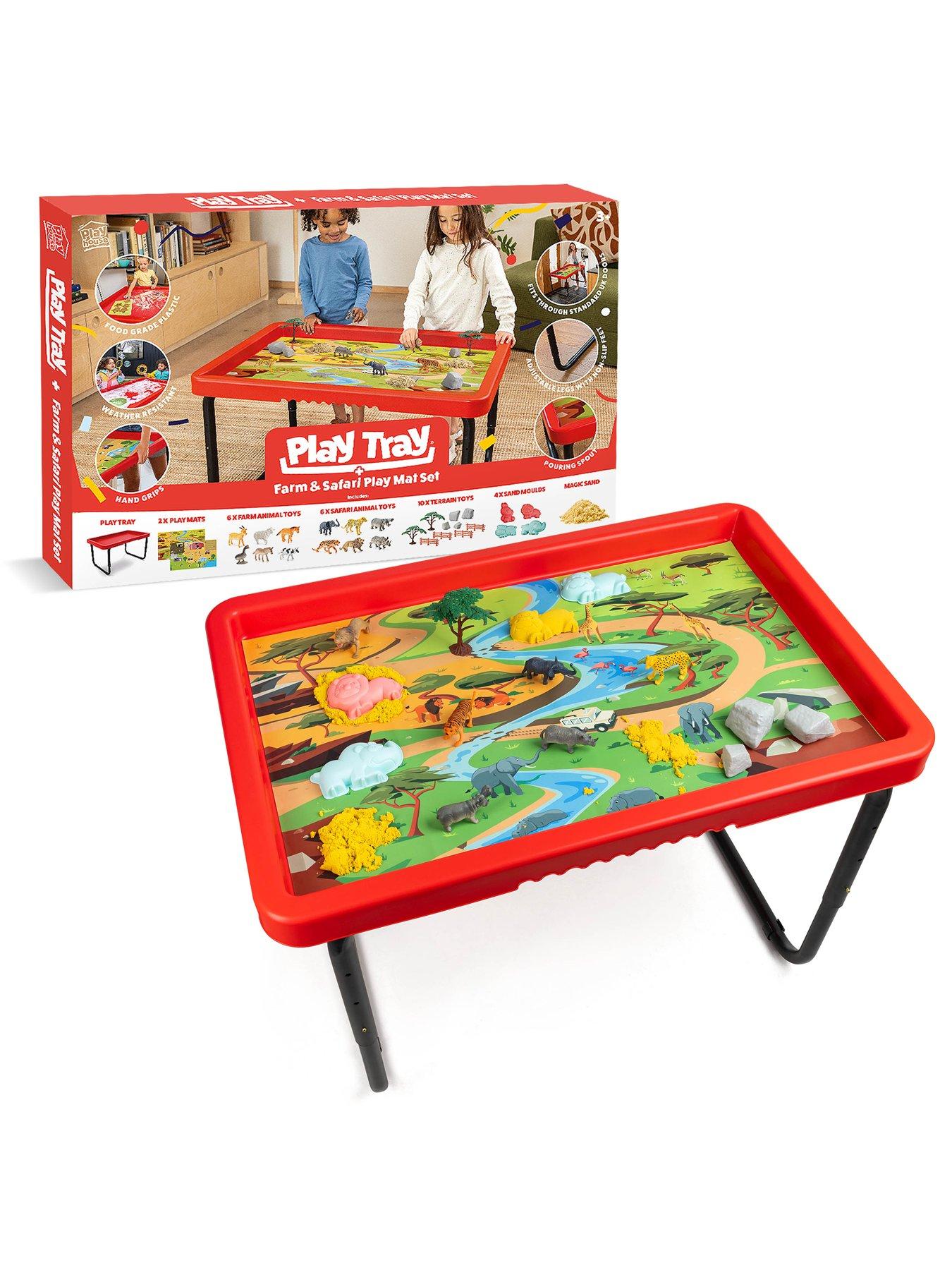 Image 7 of 7 of Toyrific Play Tray Messy Table with Play Mat Set Farm and Safari