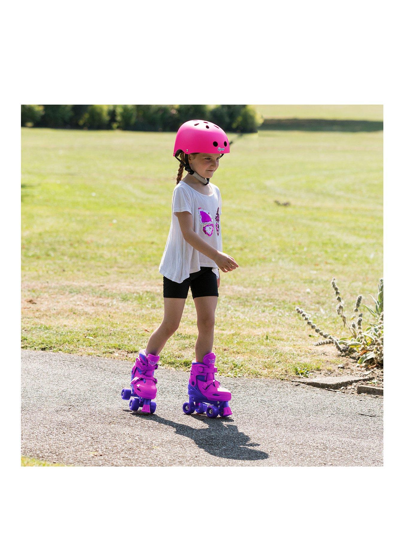 XOOTZ Kids Adjustable Quad Skates - Purple - Medium