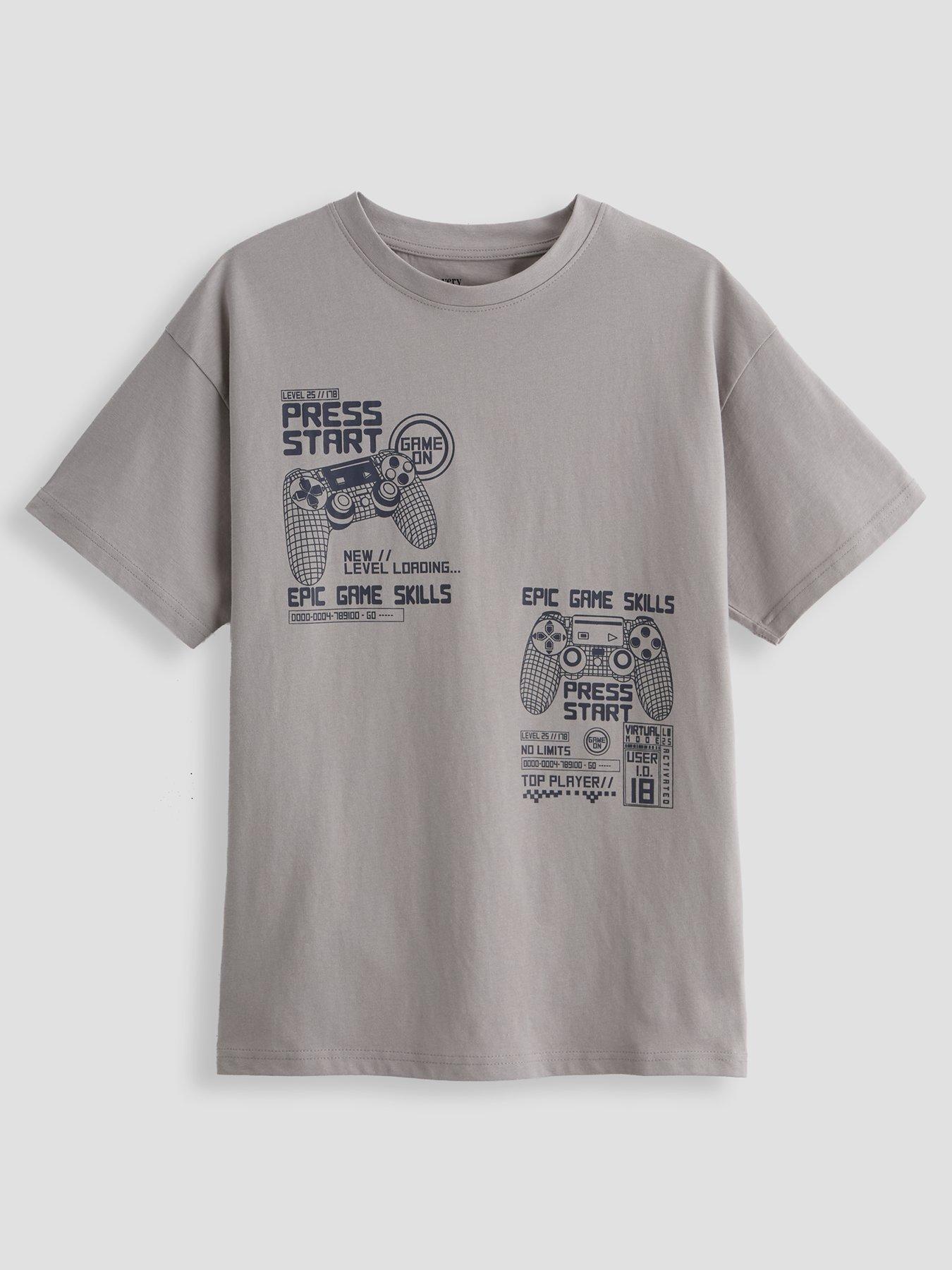 The Very Collection Boys Multi Slogan Drop Shoulder Tshirt