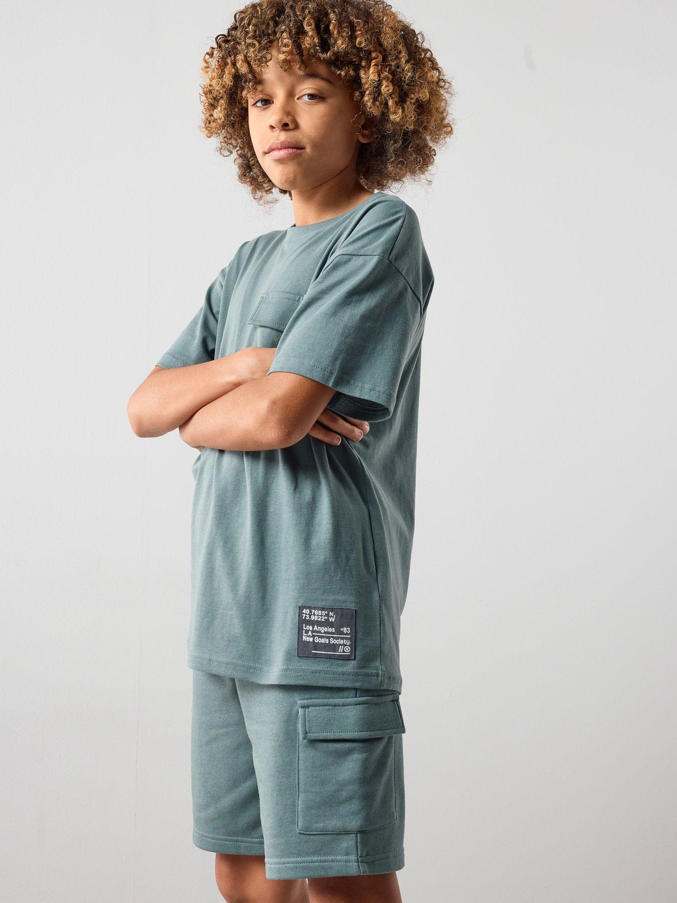 Image 1 of 5 of The Very Collection Boys Pocket And Tab Detail Short Set