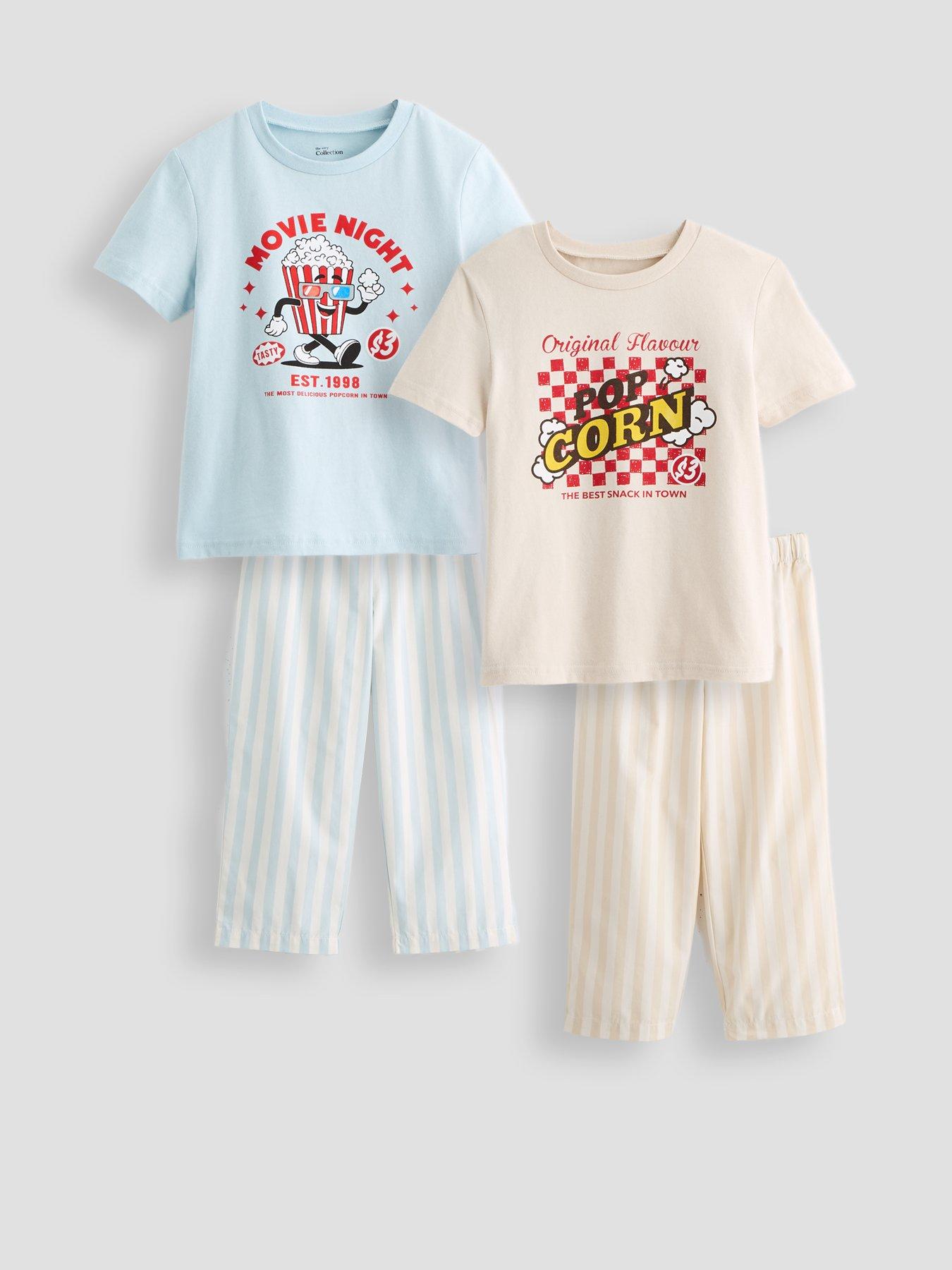 The Very Collection Boys 2 Pack Woven Bottom Pyjama Set