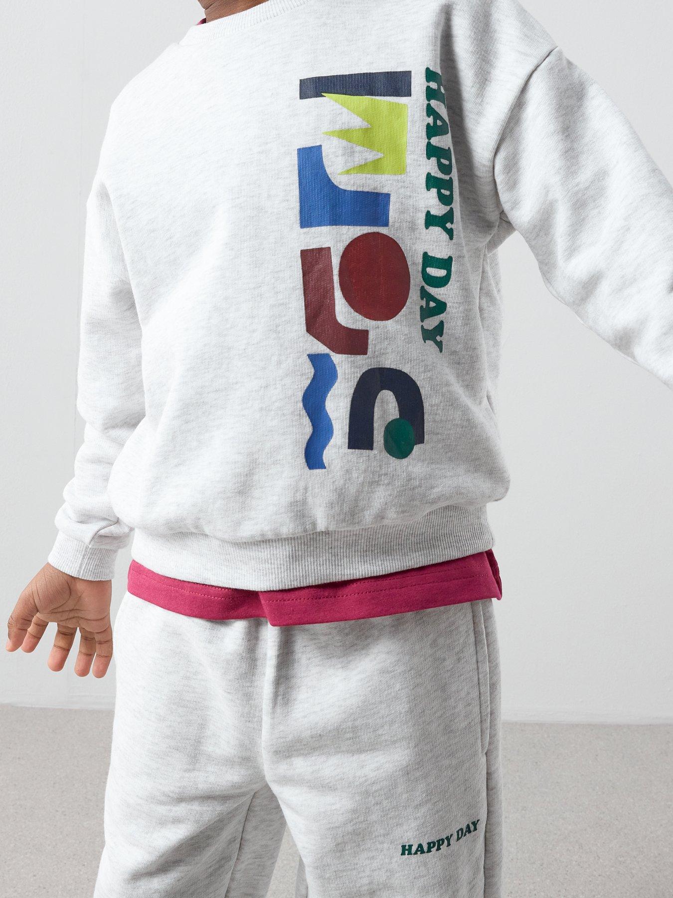 Image 4 of 5 of The Very Collection Boys Fun Shape Graphic Sweatshirt And Joggers Set