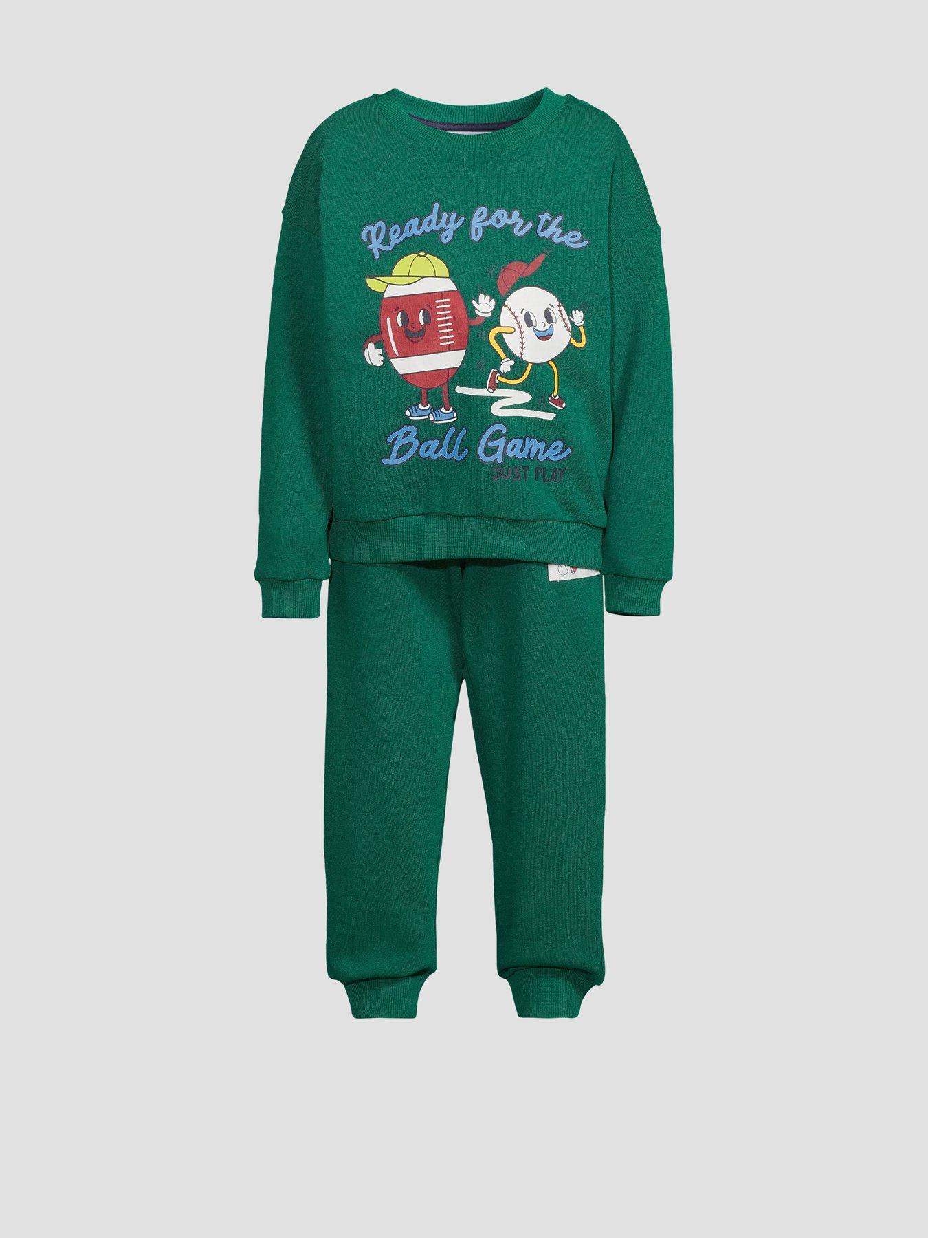 Image 6 of 6 of The Very Collection Boys Fun Character Sweatshirt And Joggers Set - Green