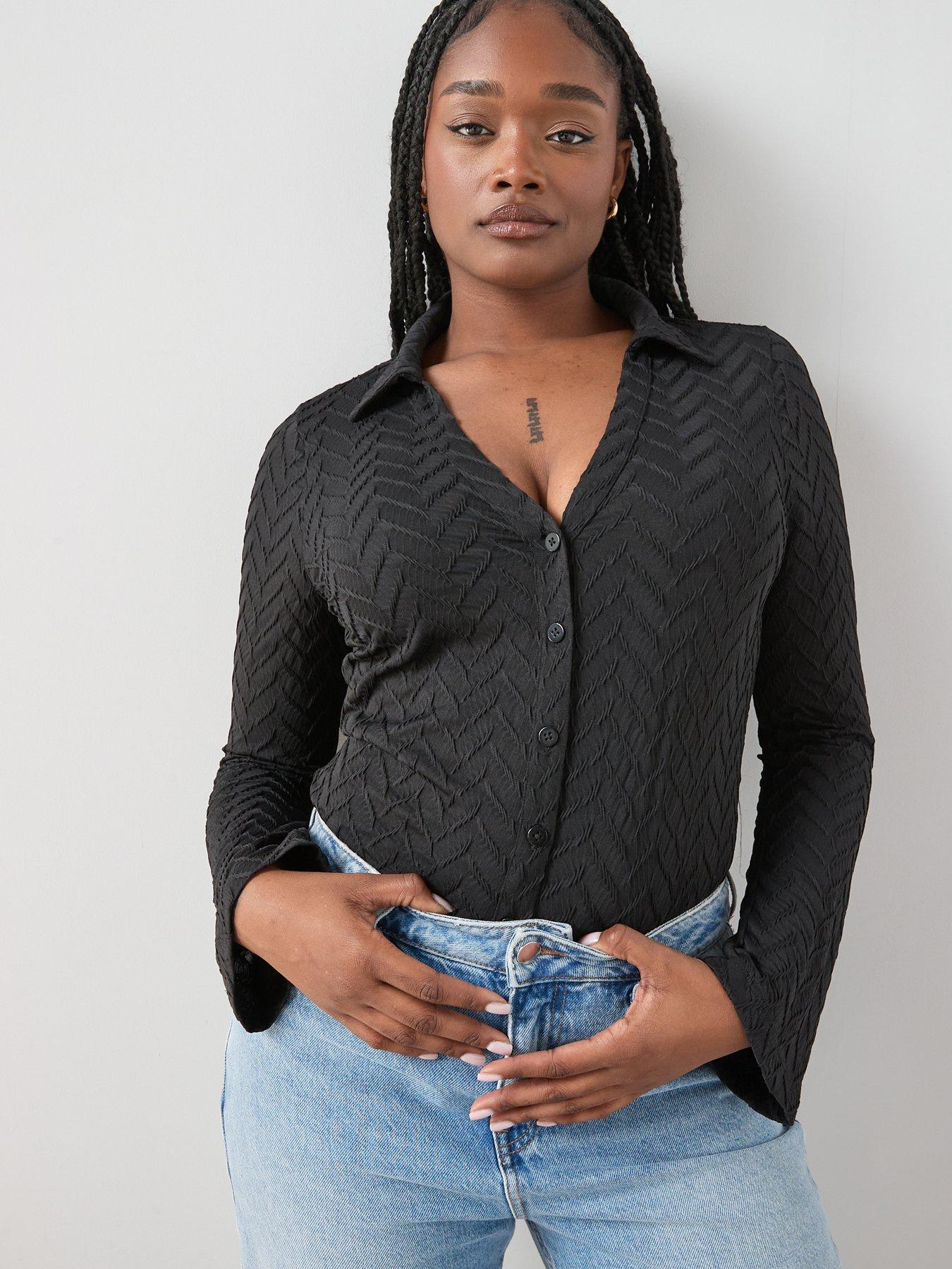 Image 4 of 6 of The Very Collection Curve Stretch Textured Shirt