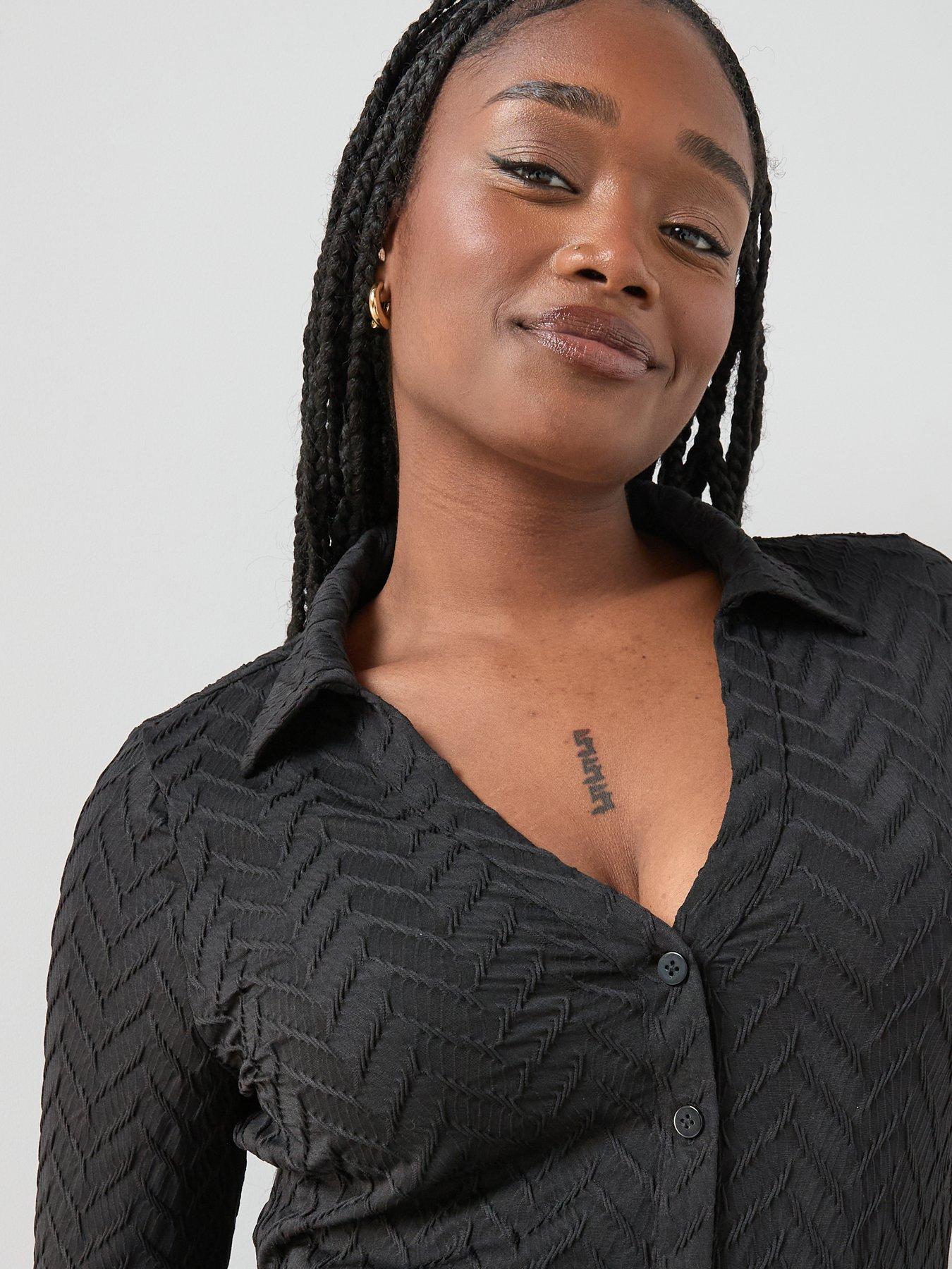 Image 5 of 6 of The Very Collection Curve Stretch Textured Shirt