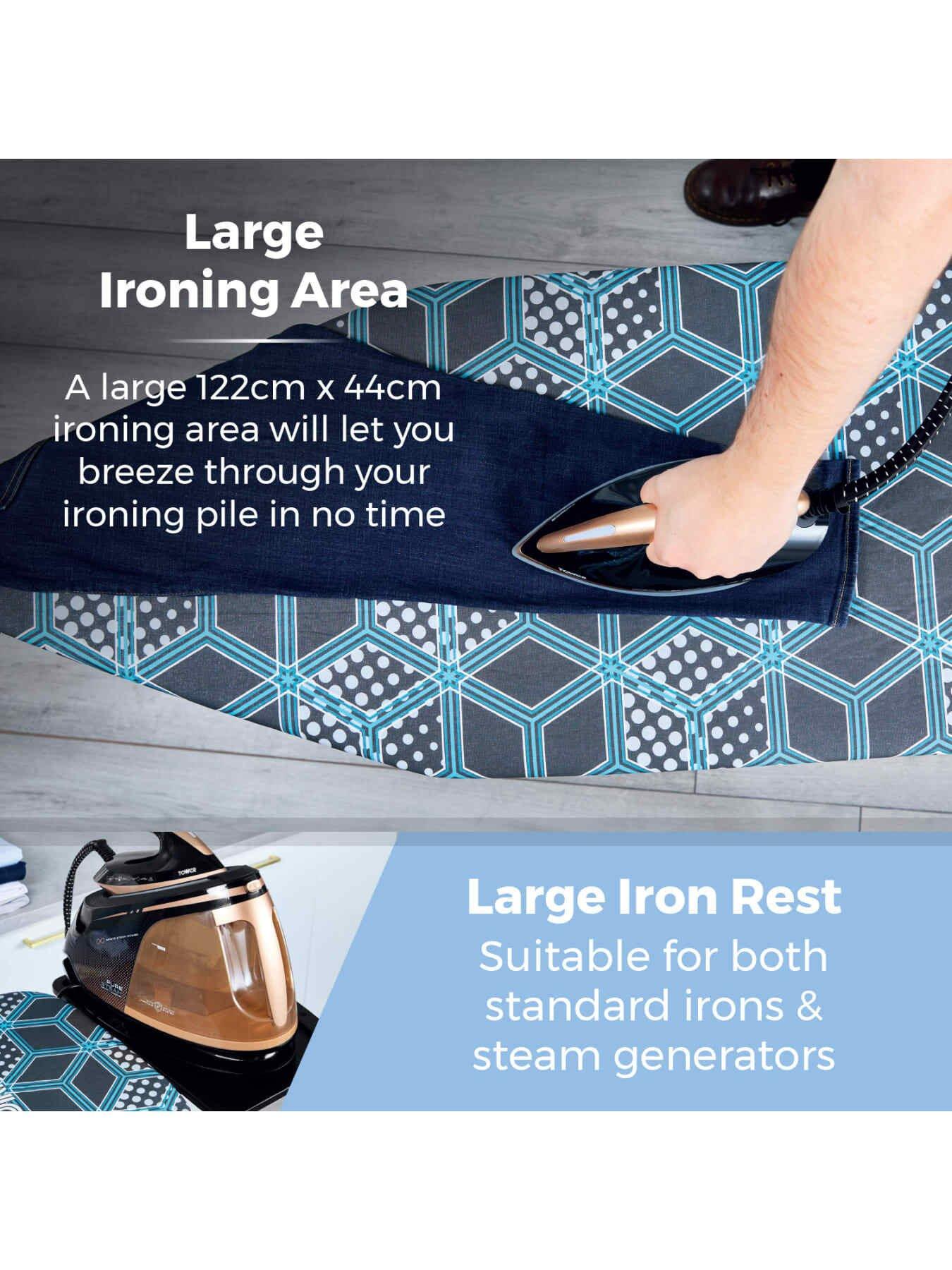 Image 3 of 7 of Tower Geo Pro Oversized Adjustable Ironing Board, Black